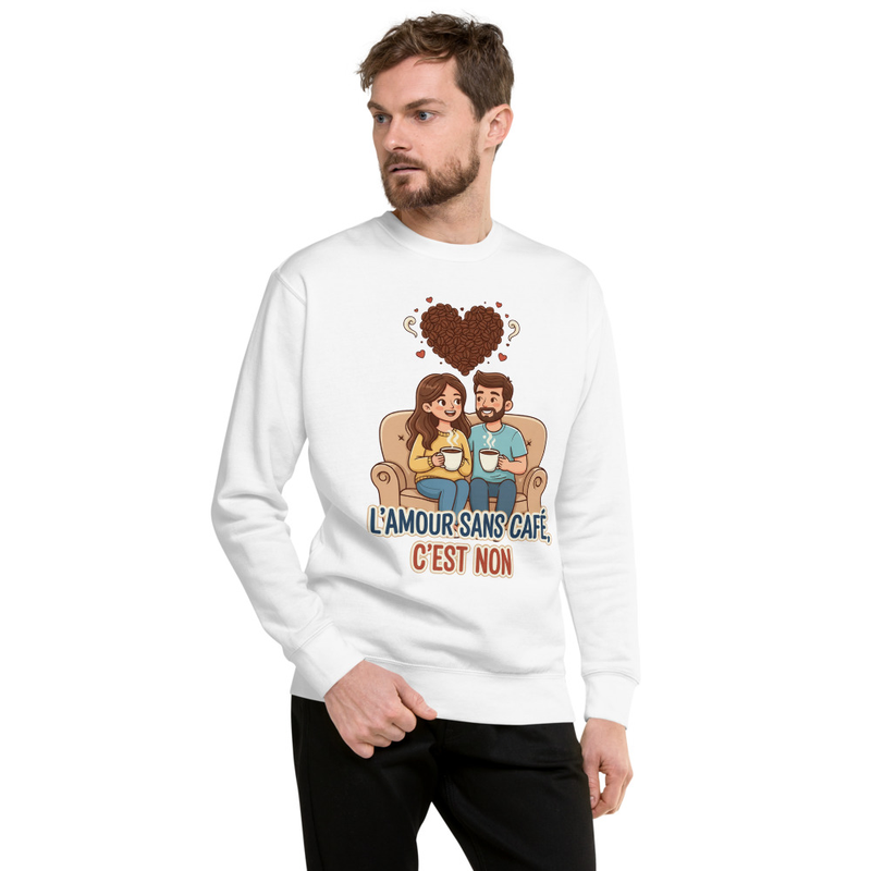 Sweat-shirt « L’amour sans café, c’est non »
