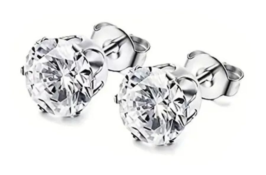 Boucles d’oreilles en argent avec zircon