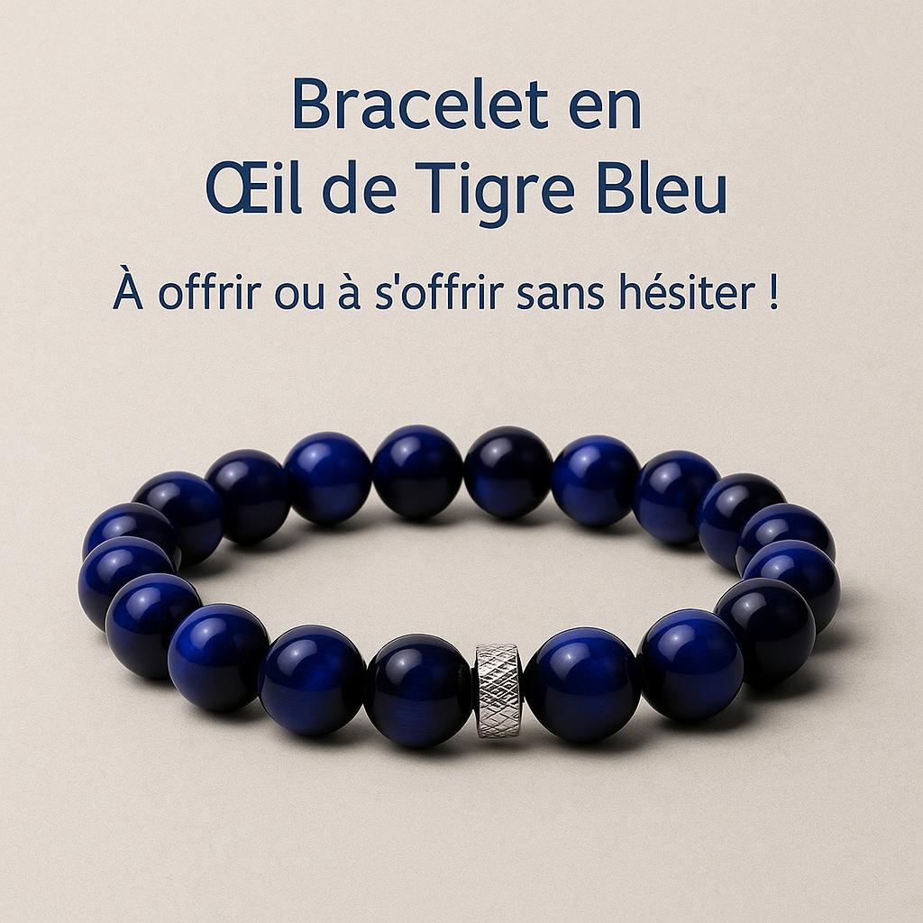 Bracelet œil de tigre bleu nuit