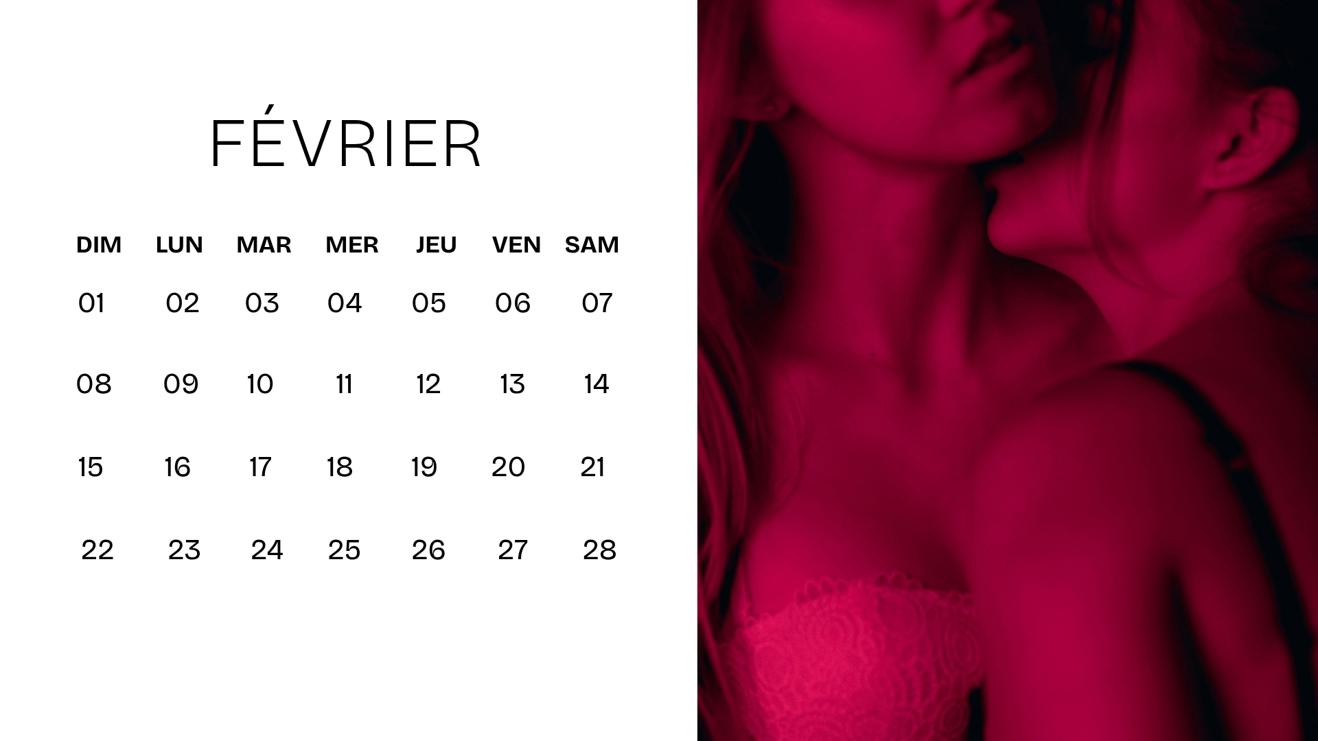 Calendrier 2026 Sensuel