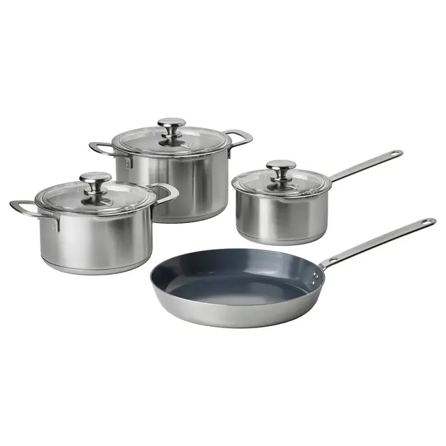 HEMKOMST Batería de cocina, 7 piezas- ac inox