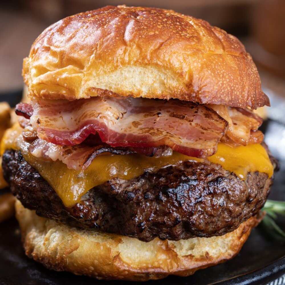 Hamburguesa clásica con tocino