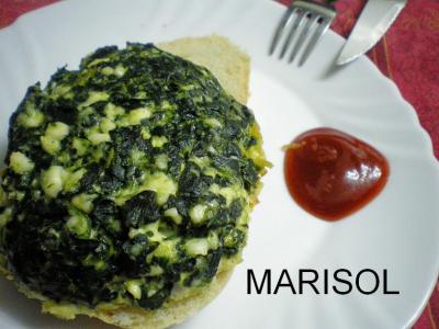 Hamburguesa de espinaca y queso