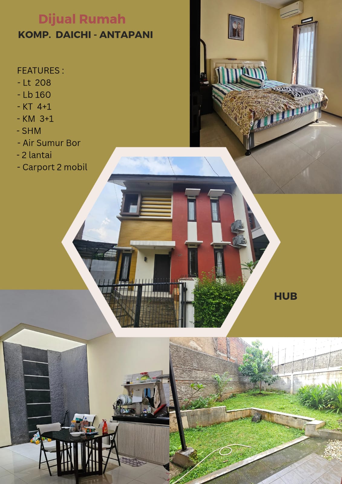 Rumah Kotamadya Bandung 2 lantai Antapani