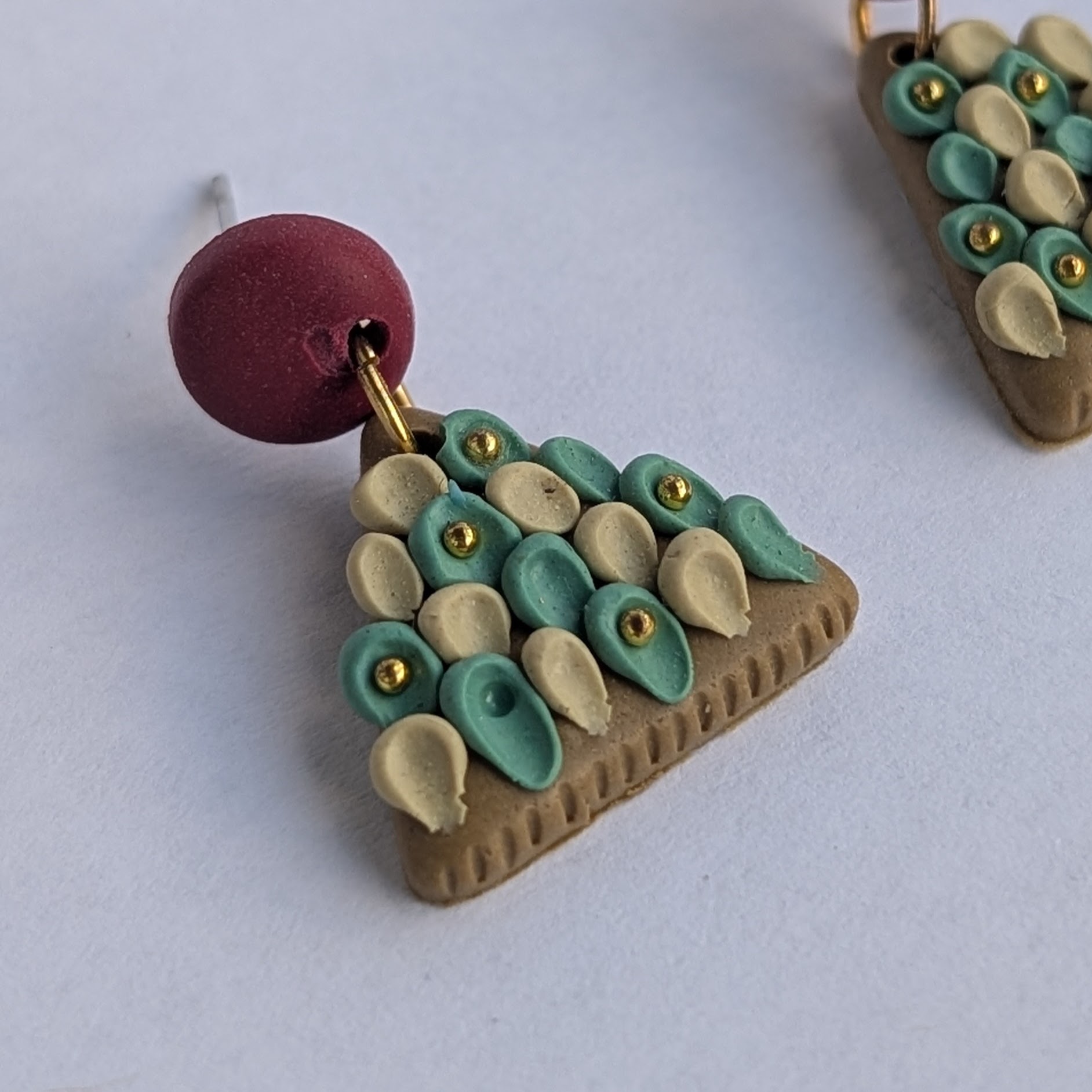 Handcrafted Christmas Tree Earrings