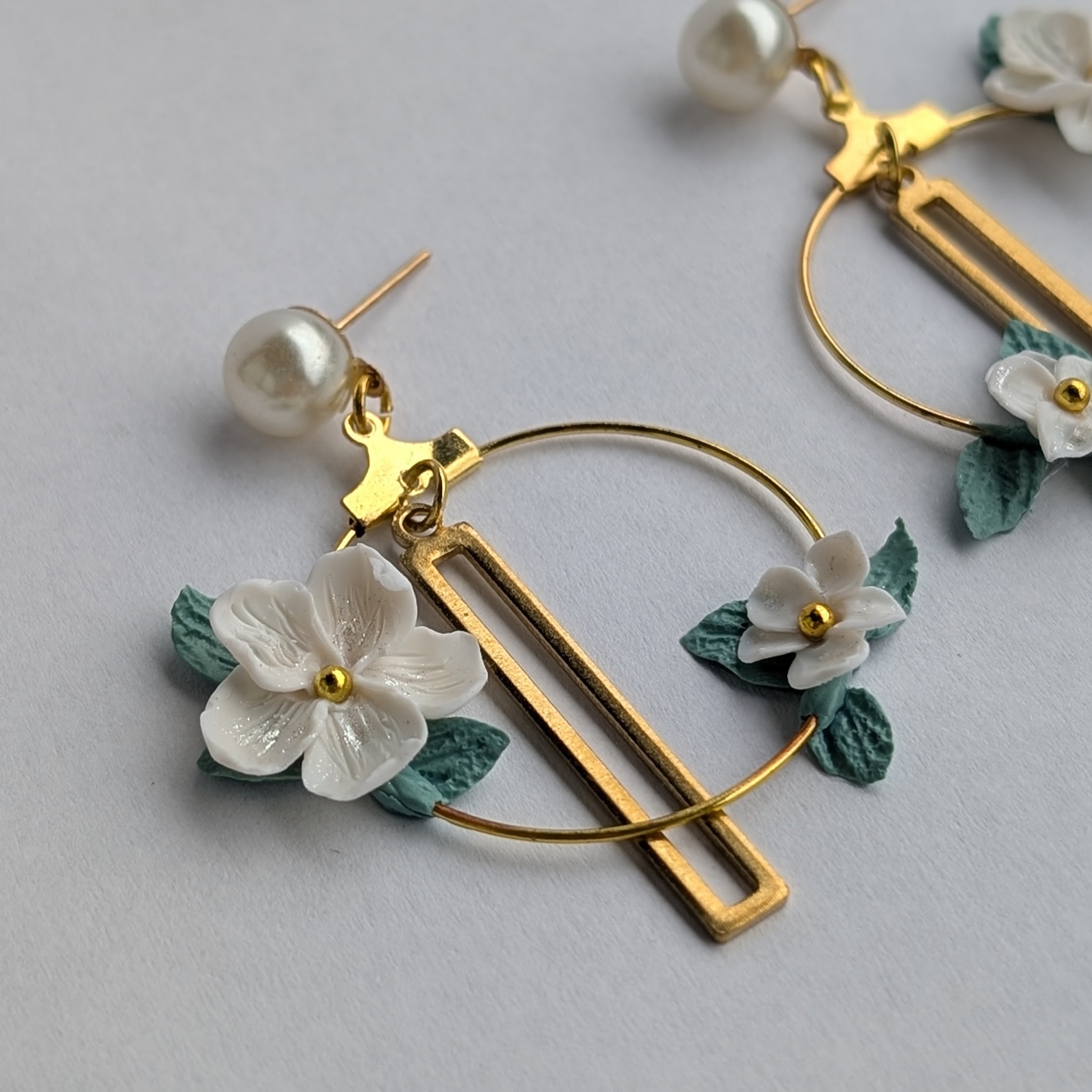 Floral Pearl Drop Earrings