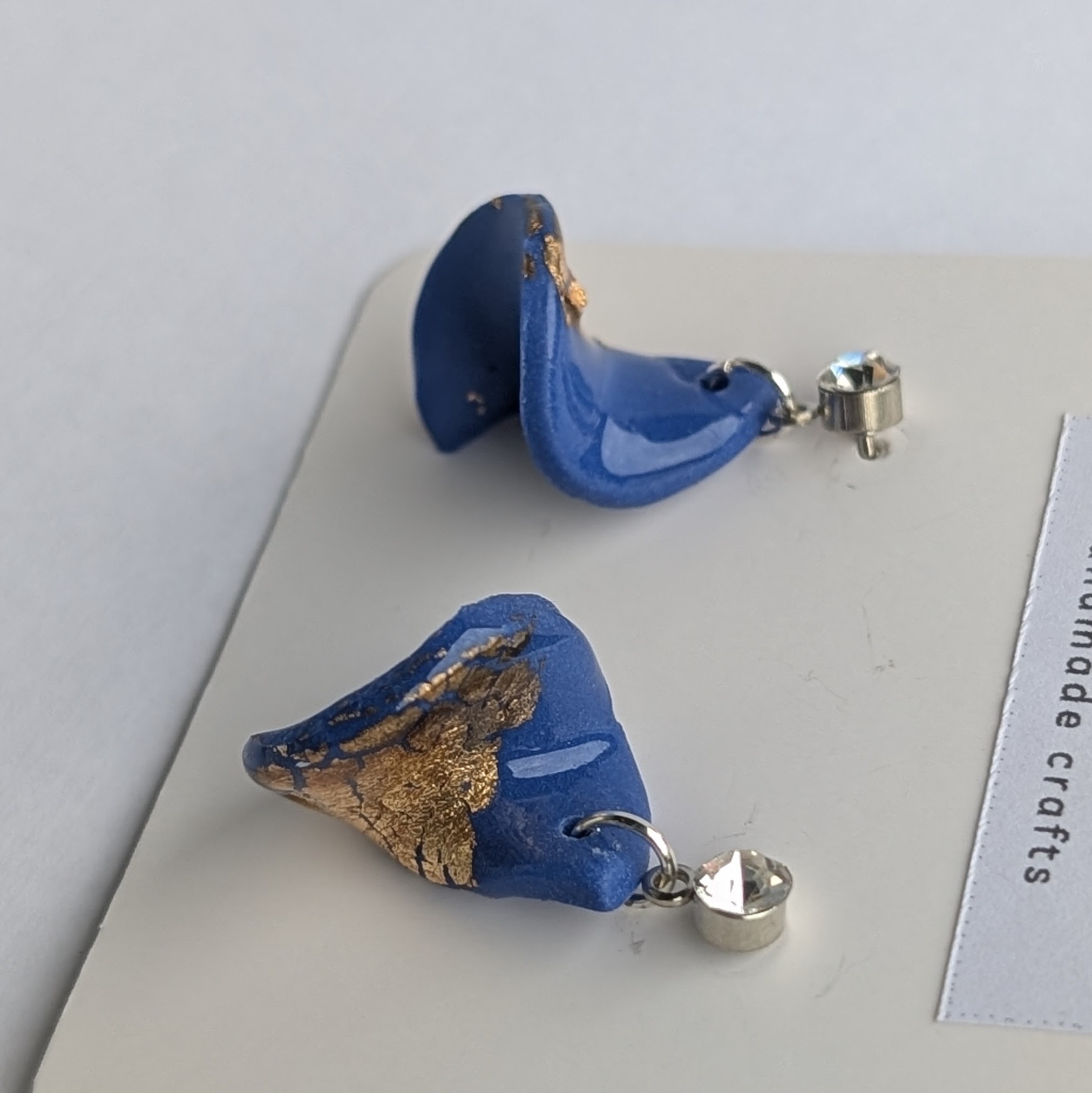 Blue and Gold Earrings
