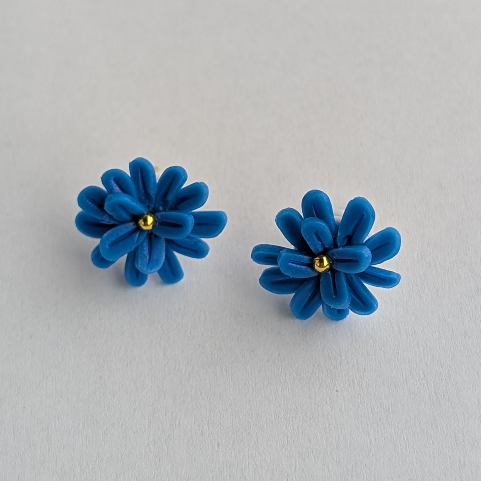 Blue Flower Stud Earrings