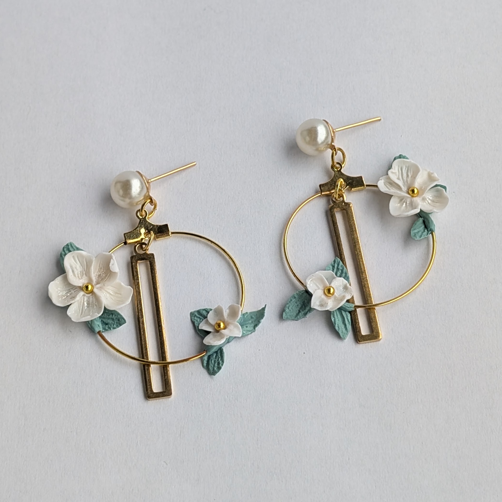 Floral Pearl Drop Earrings