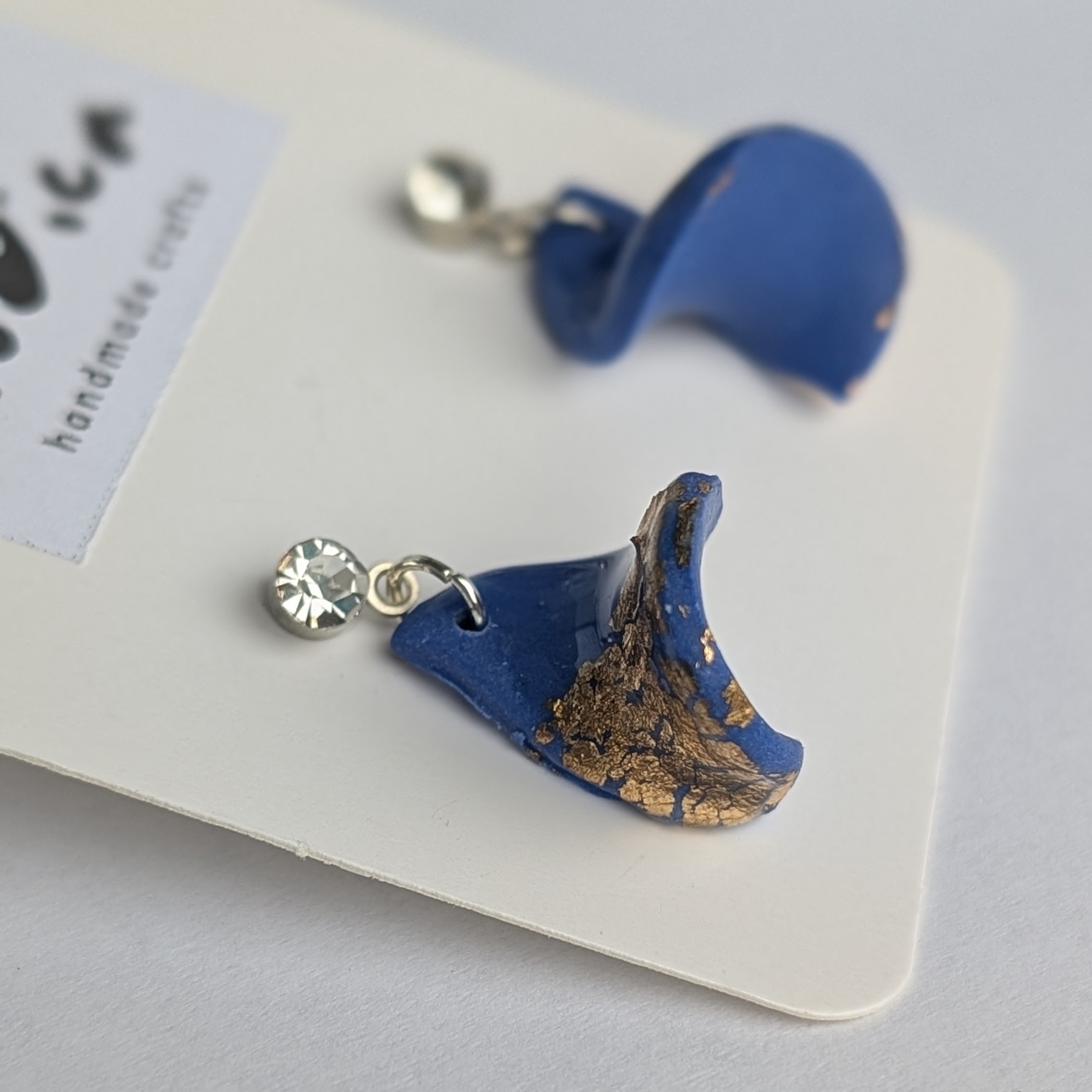Blue and Gold Earrings