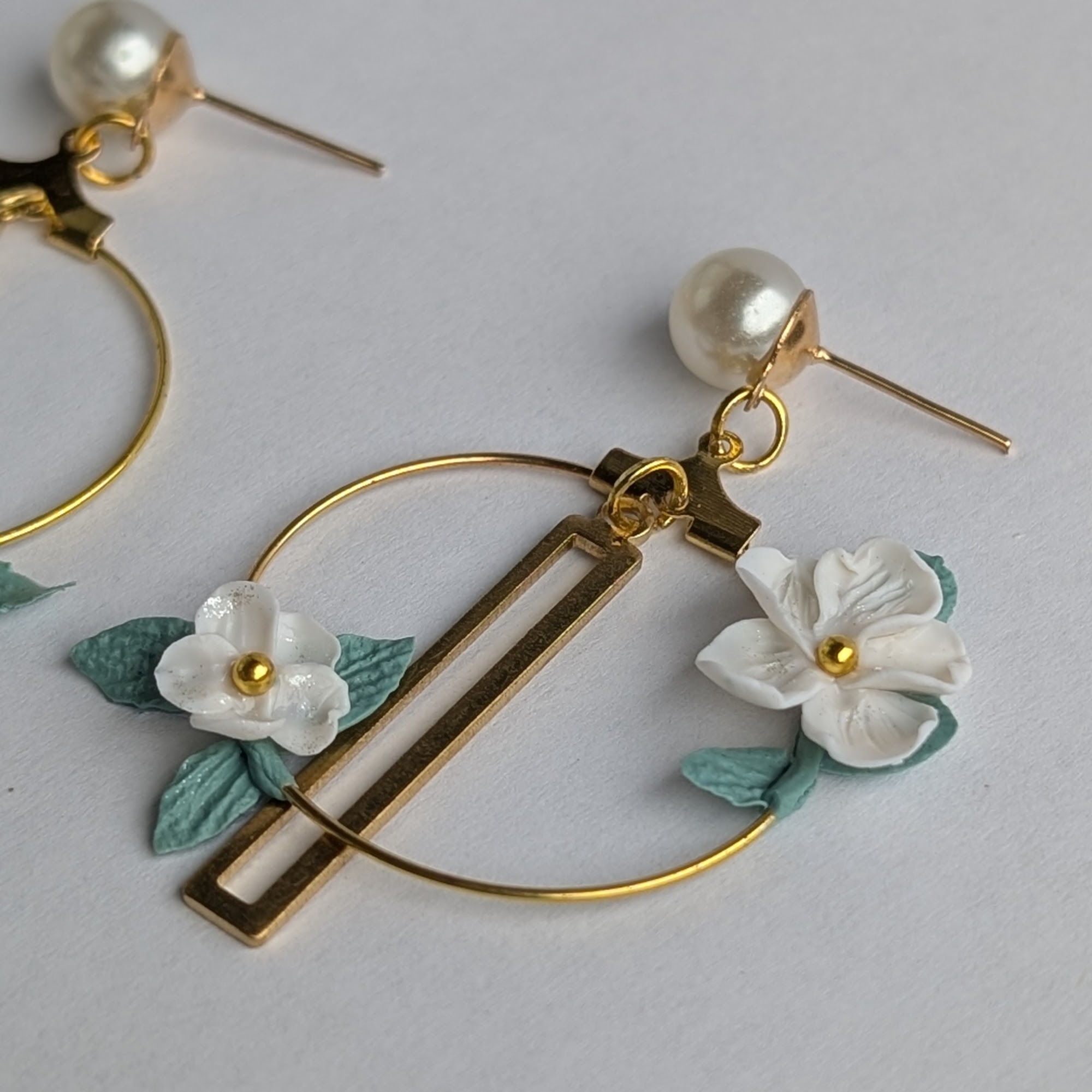 Floral Pearl Drop Earrings