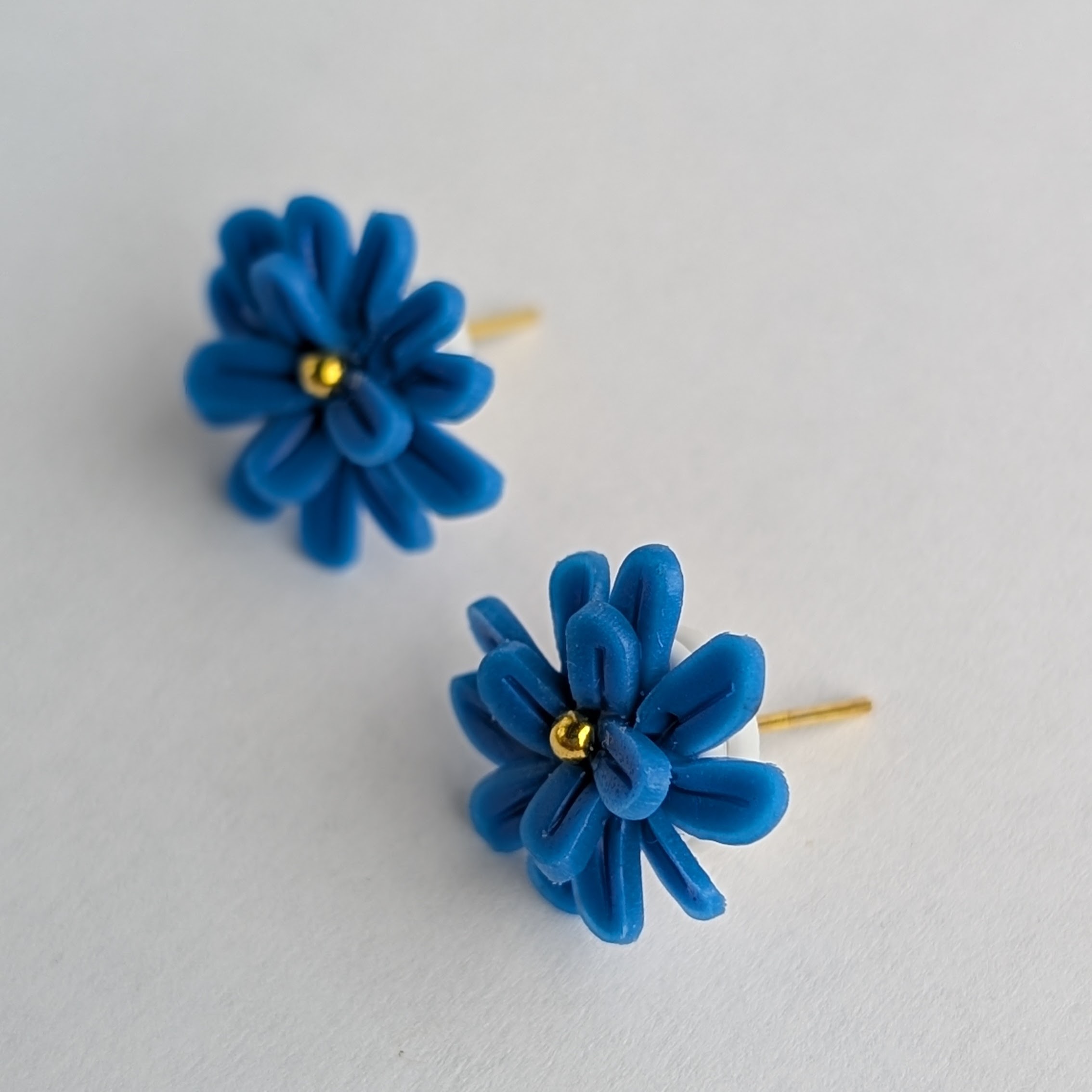 Blue Flower Stud Earrings