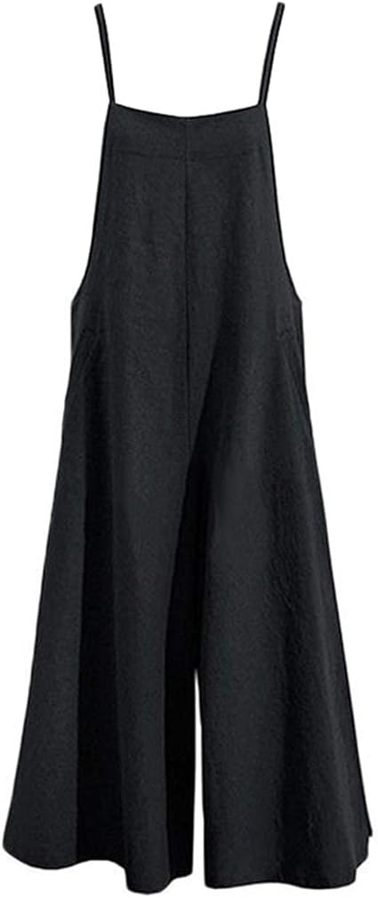 Women's casual loose long shoulder pants, wide leg jumpsuit, loose fit