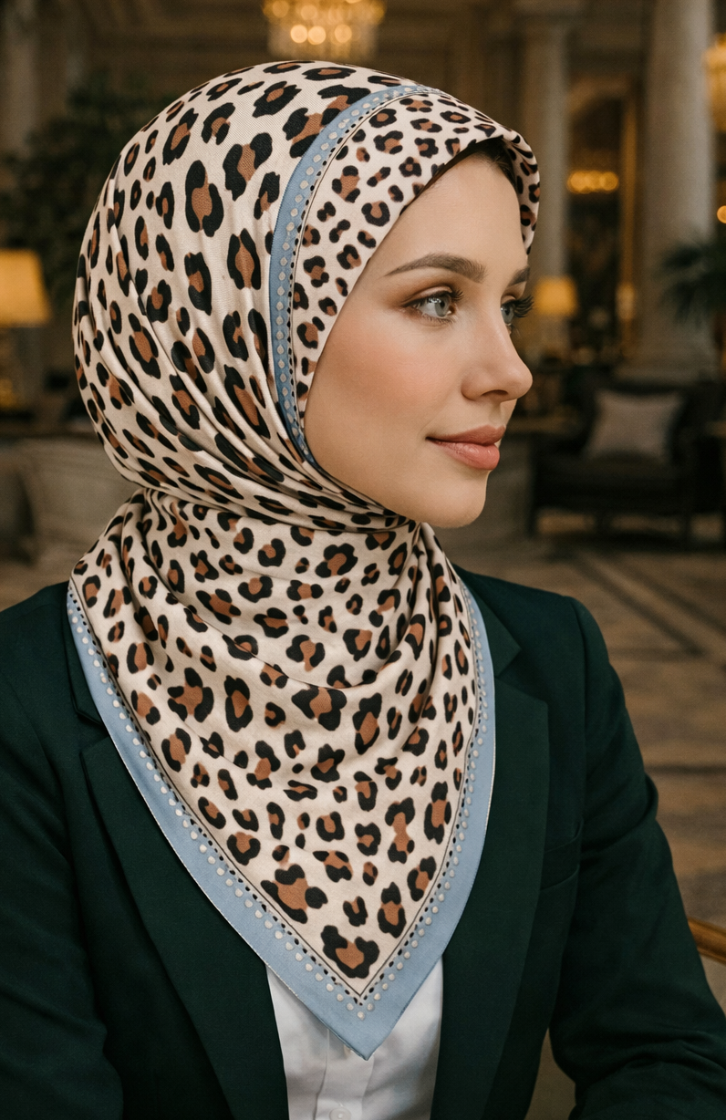 Leopar Desenli Şal
