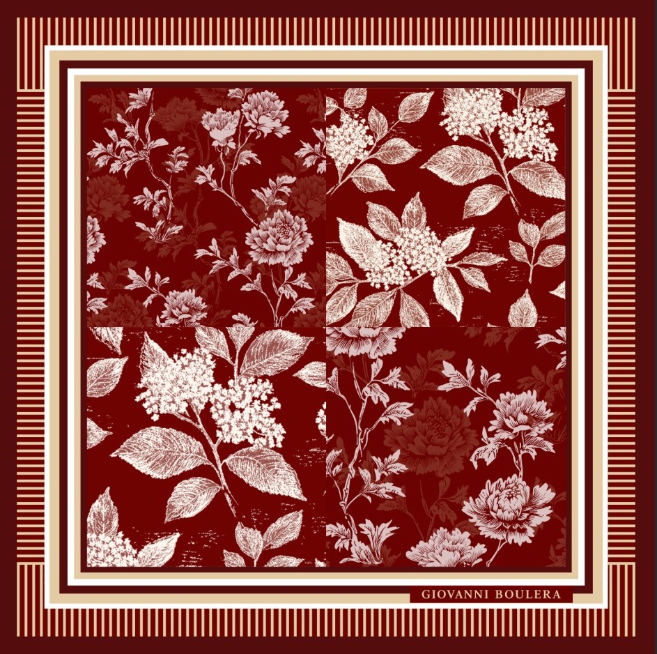 Desenli İpek Eşarp