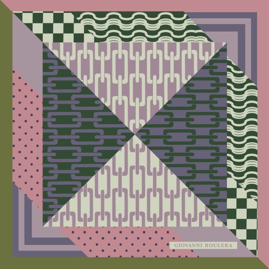 Modern Geometrik Desenli İpek Eşarp