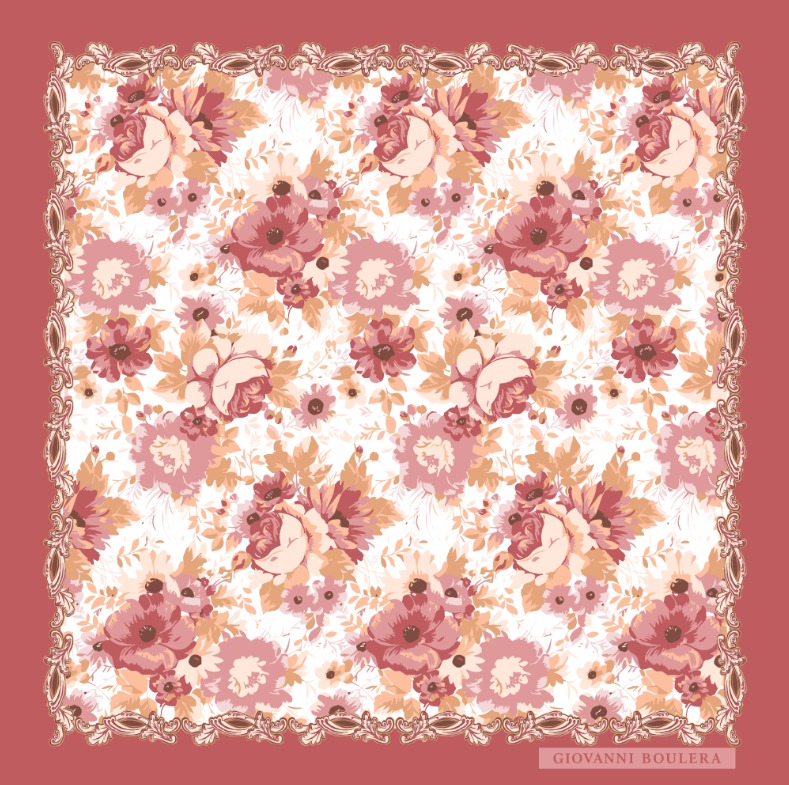 Pembe Tonlarında Zarif Çiçek Desenli Şal