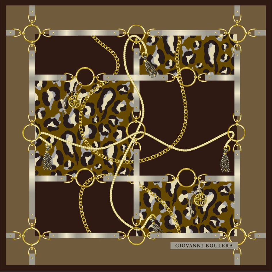 Leopar Desenli İpek Eşarp