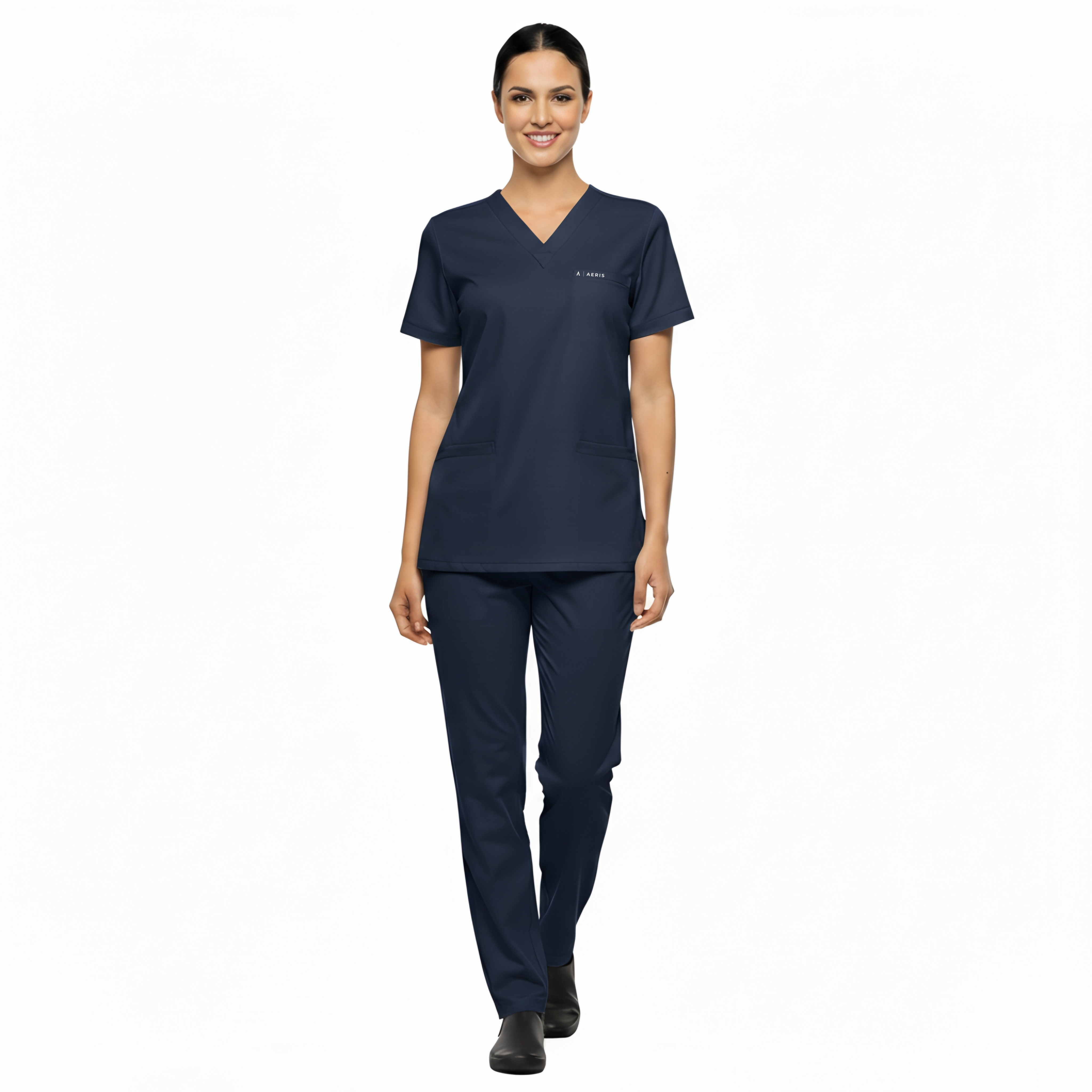 Classic Women's V-Neck Scrub - Navy Blue
