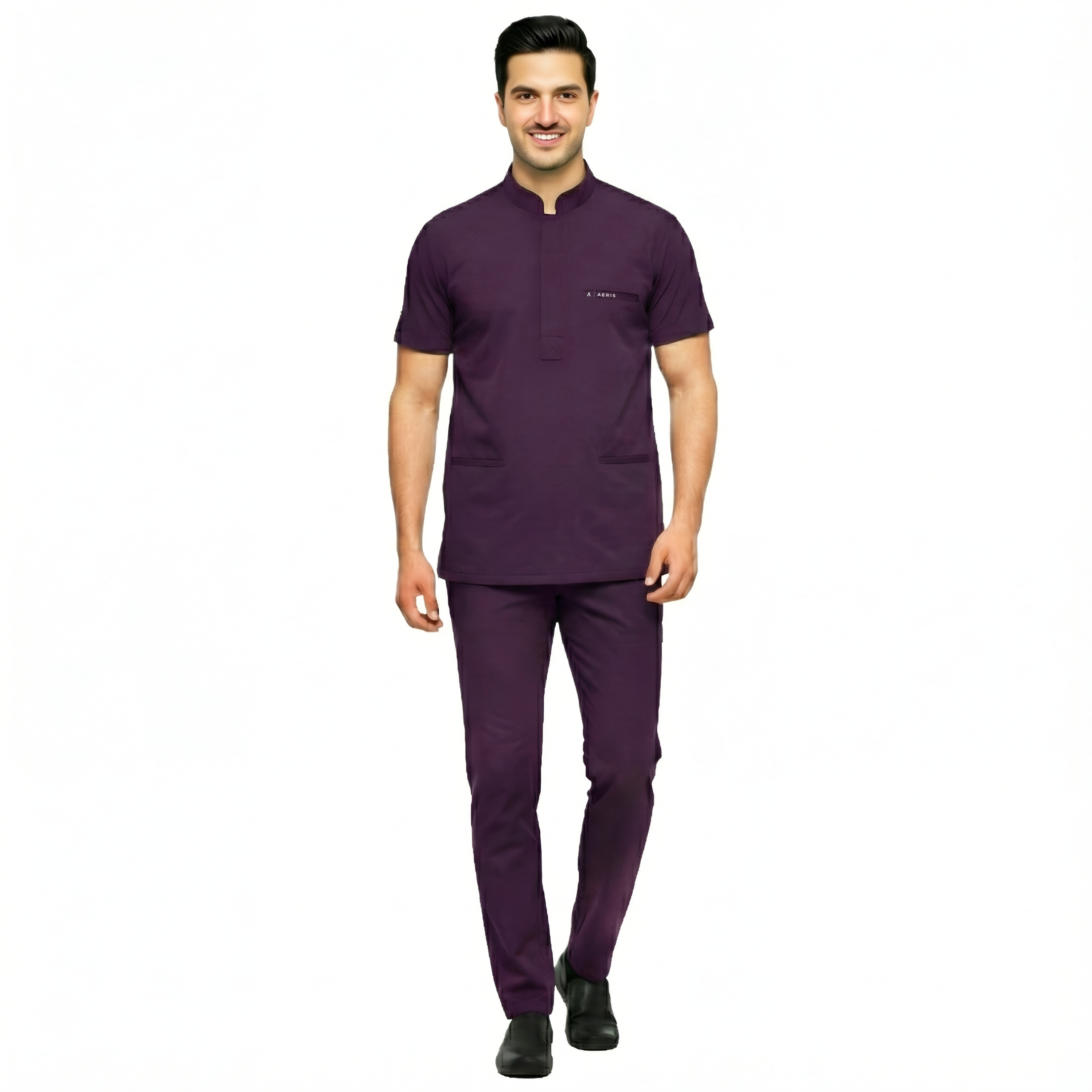 Classic Men's Round Neck Scrub - Purple