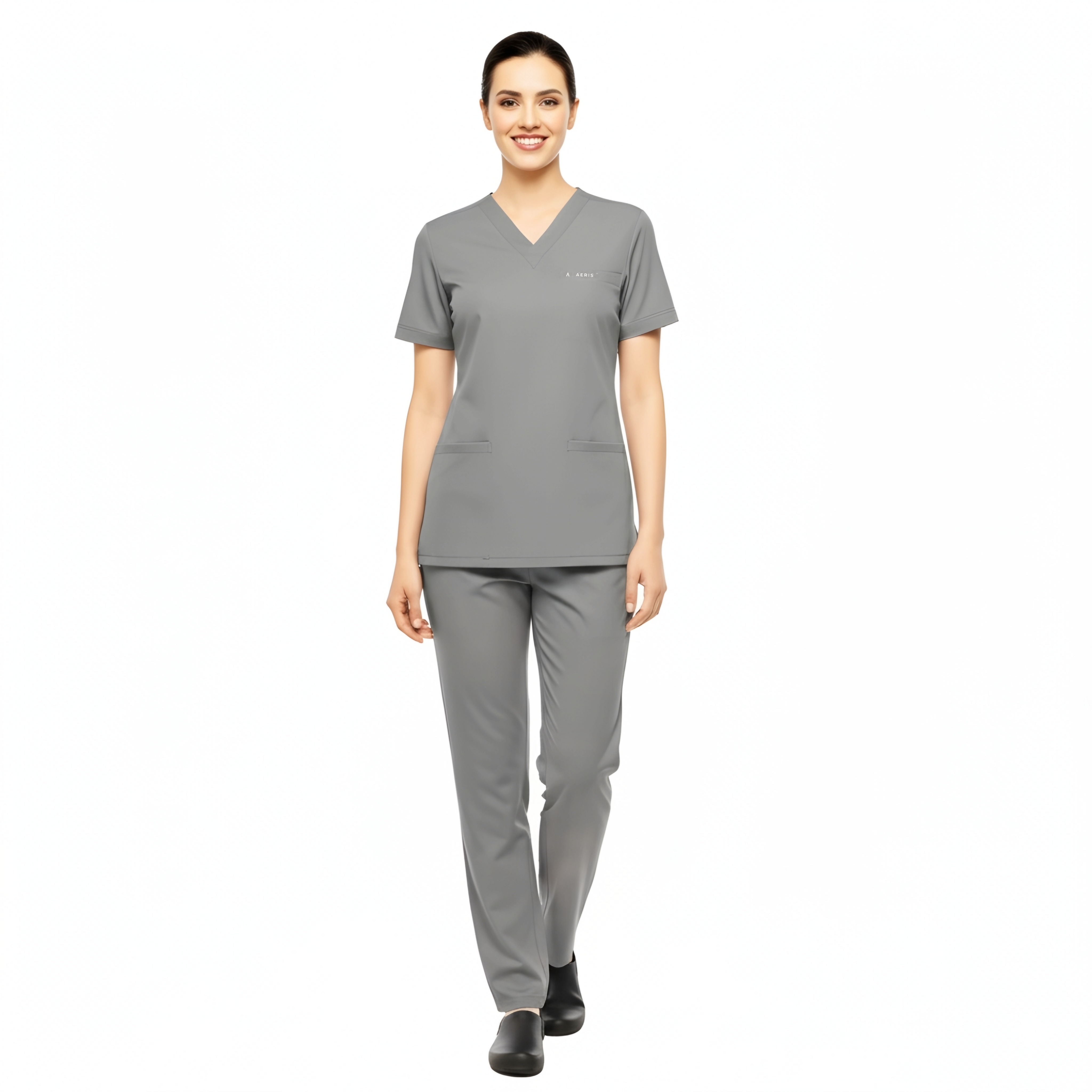 Classic Women's V-Neck Scrub - Grey