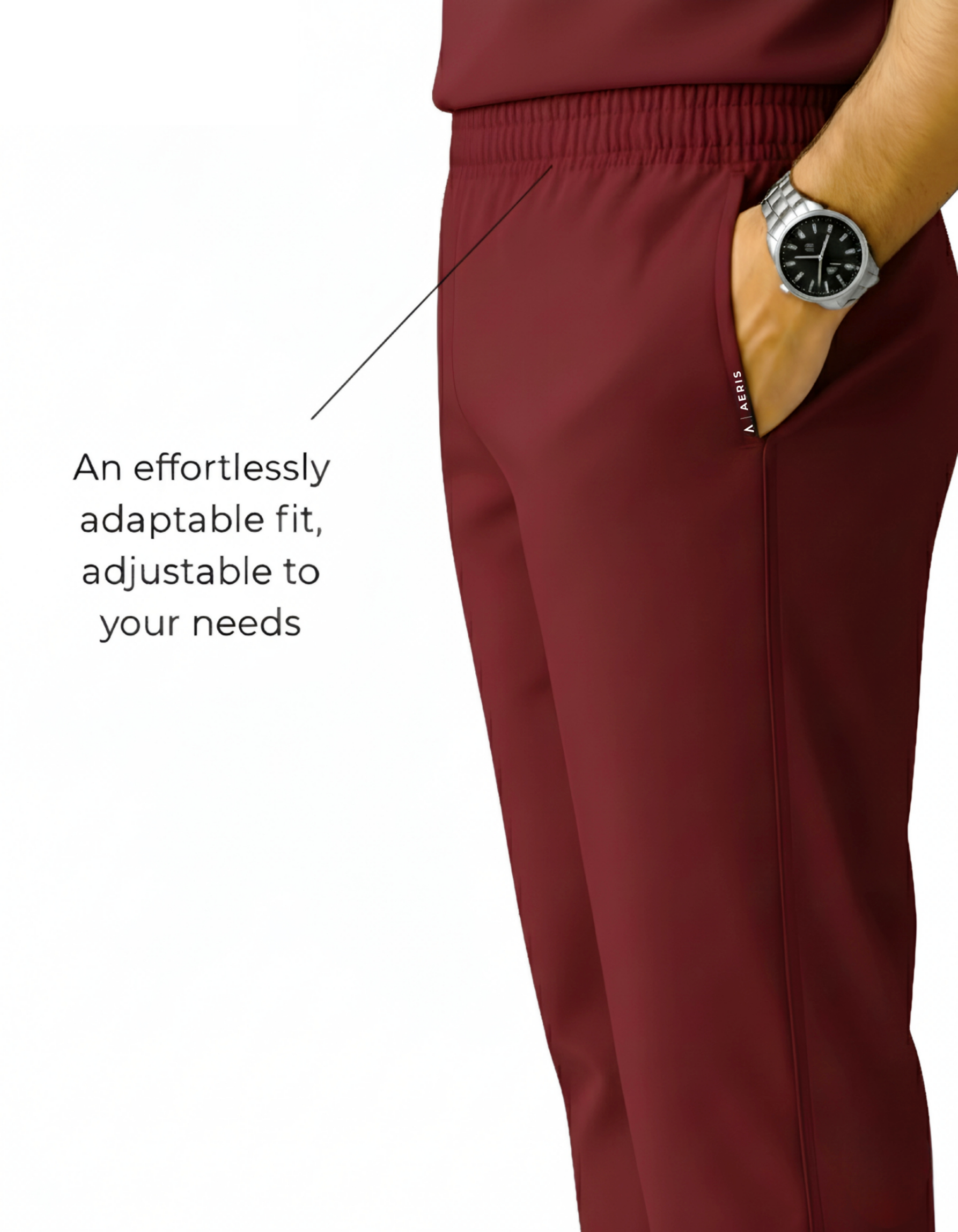 Classic Men's V-Neck Scrub - Maroon