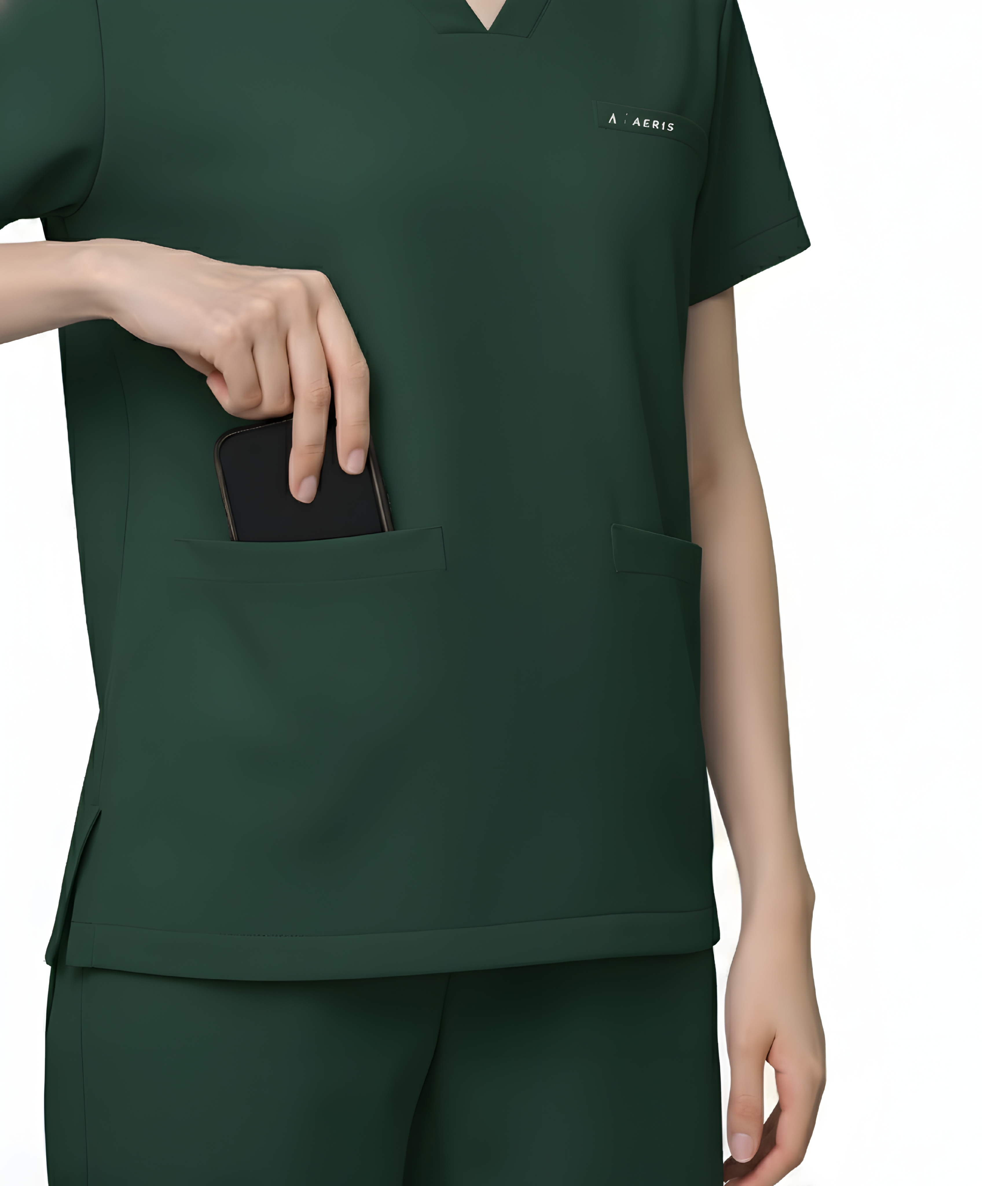 Classic Women's V-Neck Scrub - Bottle Green