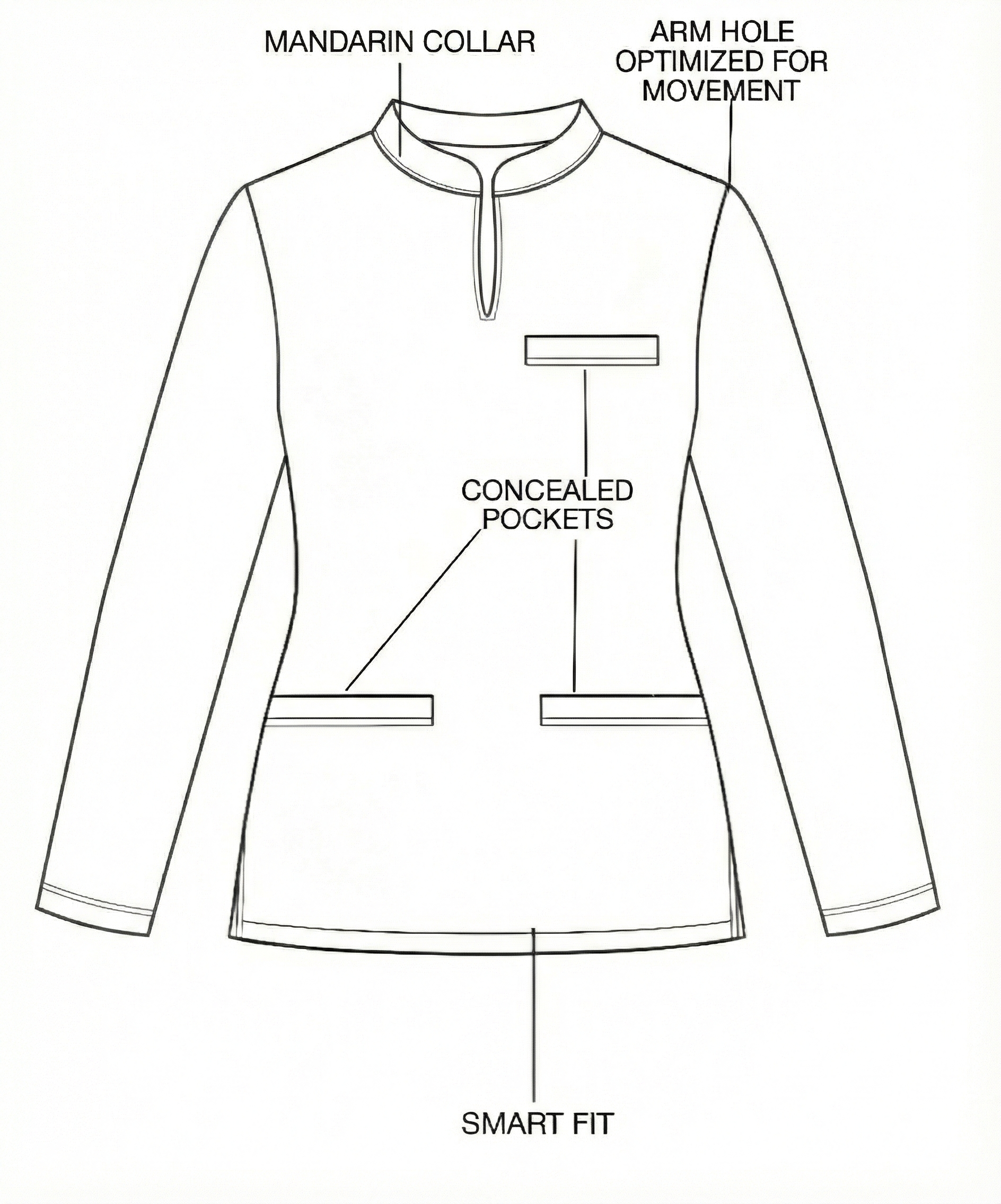 Full Sleeve Women's Round Neck Scrub - Bottle Green