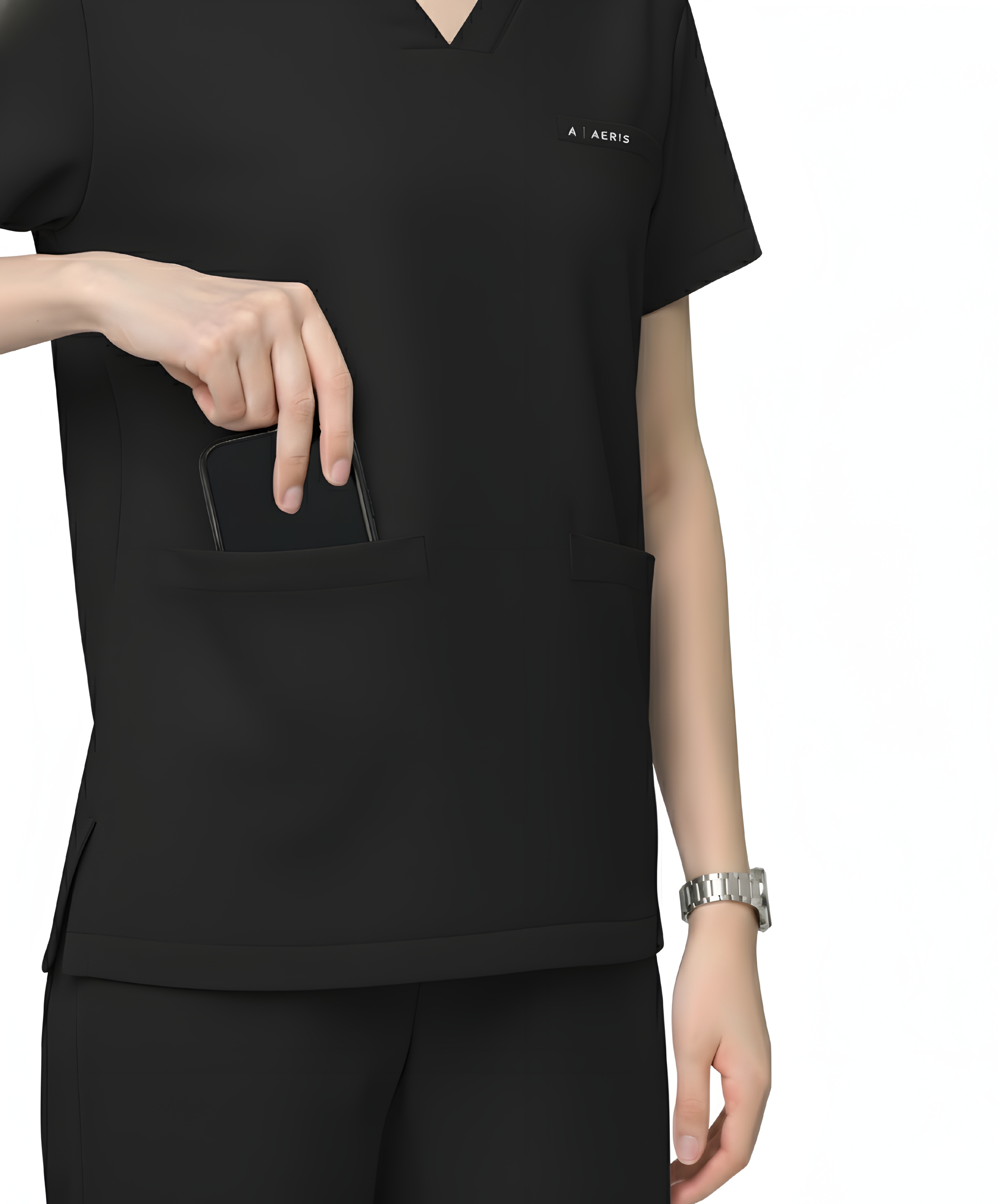 Classic Women's V-Neck Scrub - Black