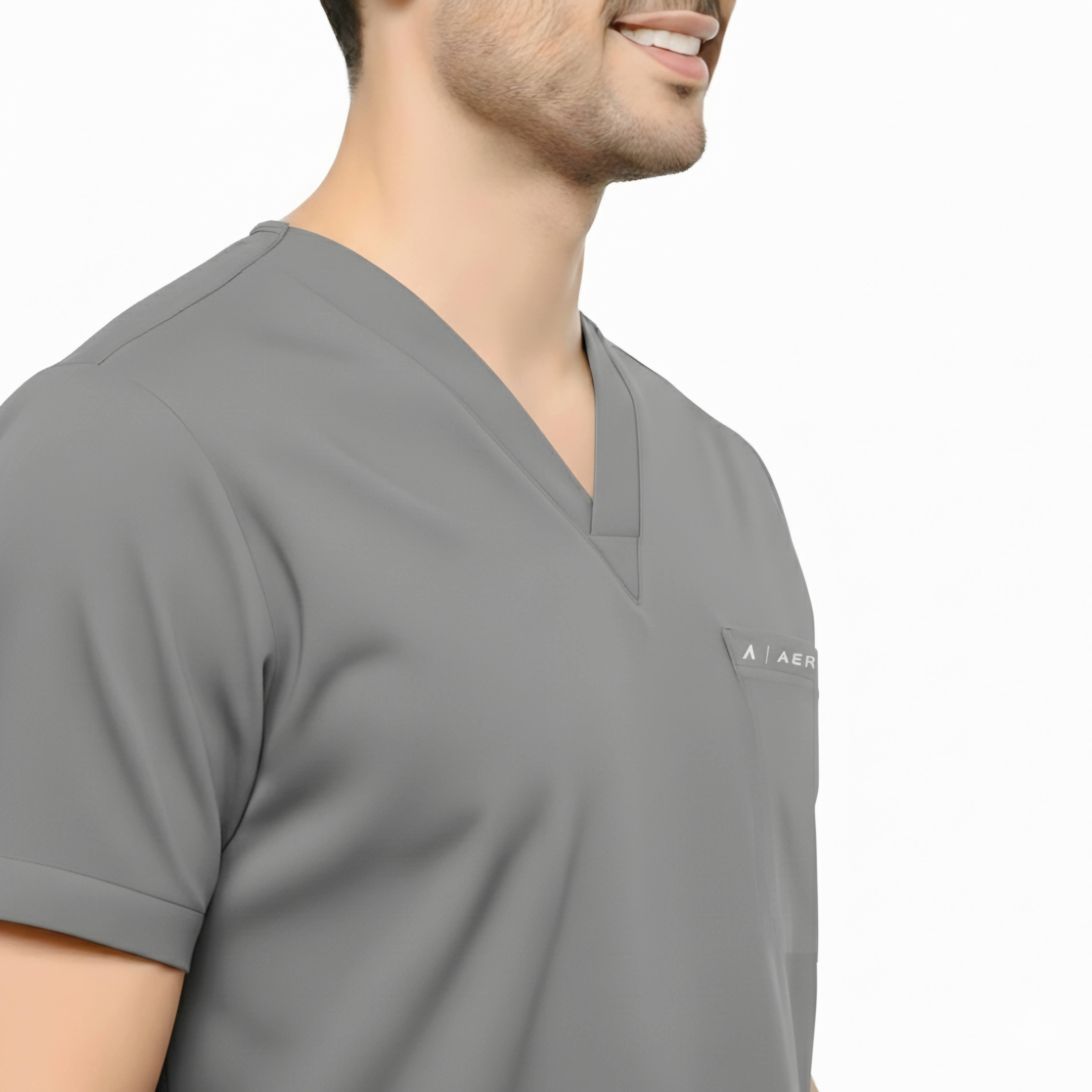 Classic Men's V-Neck Scrub - Grey