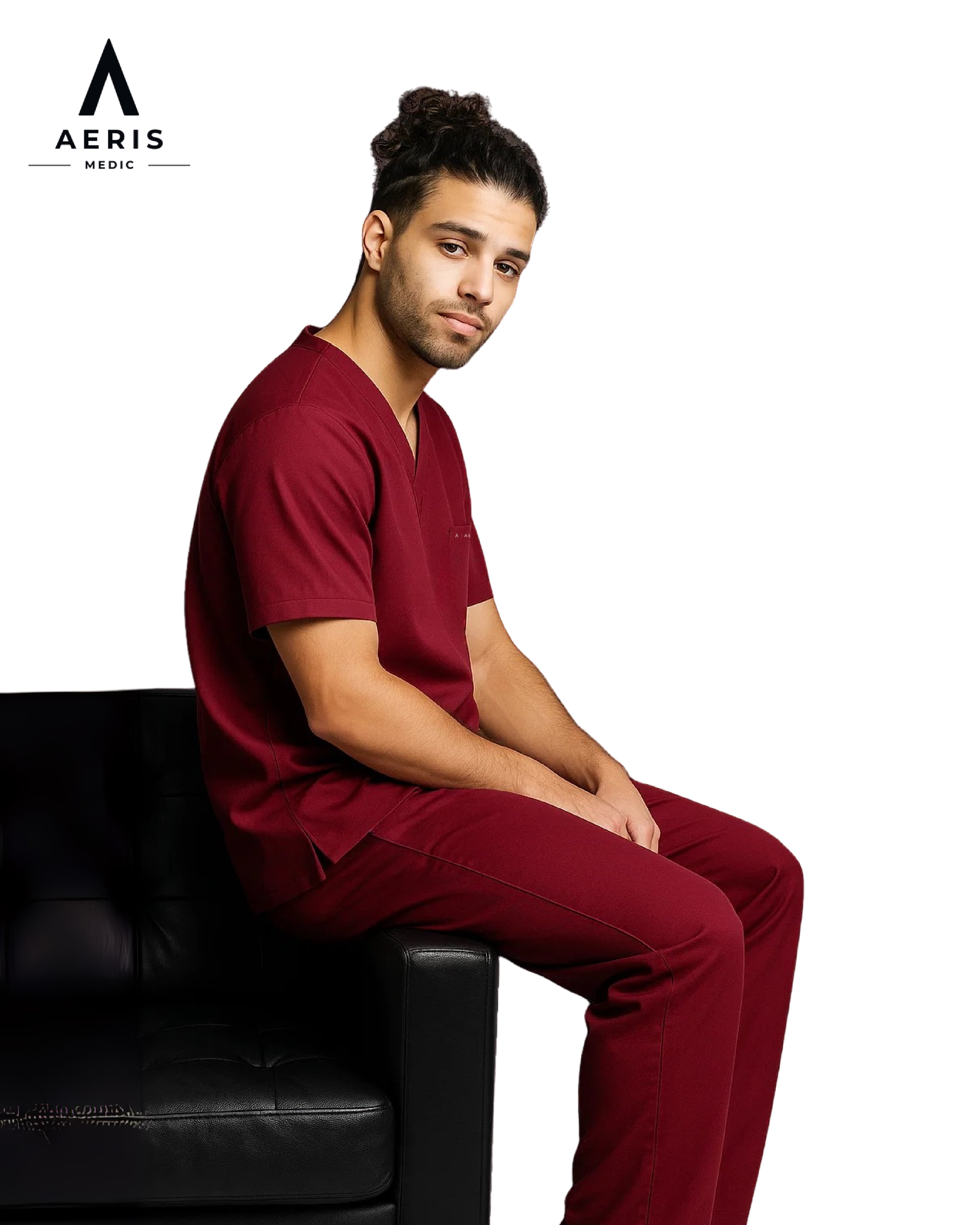 V Neck Scrub Burgundy