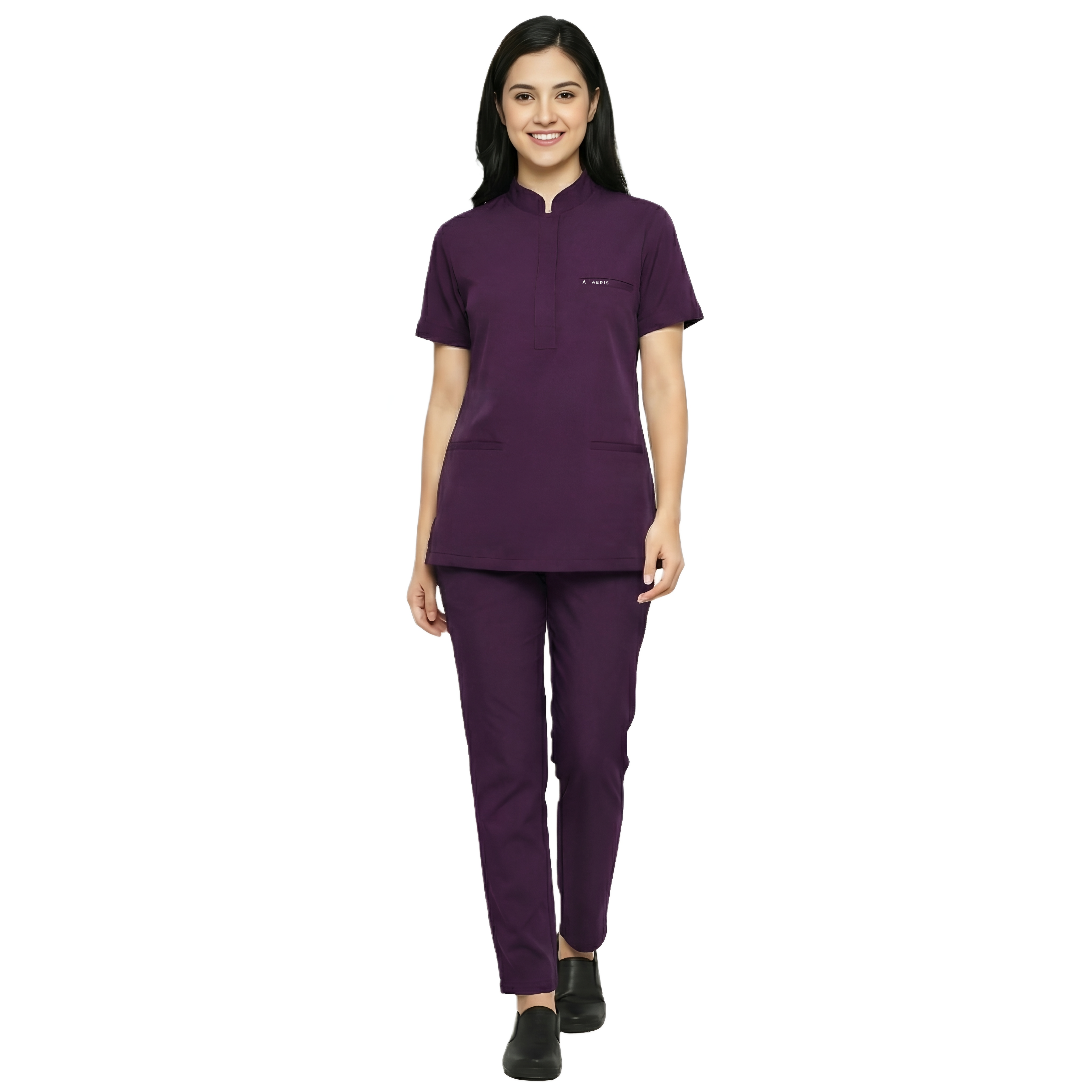 Classic Women's Round Neck Scrub - Purple