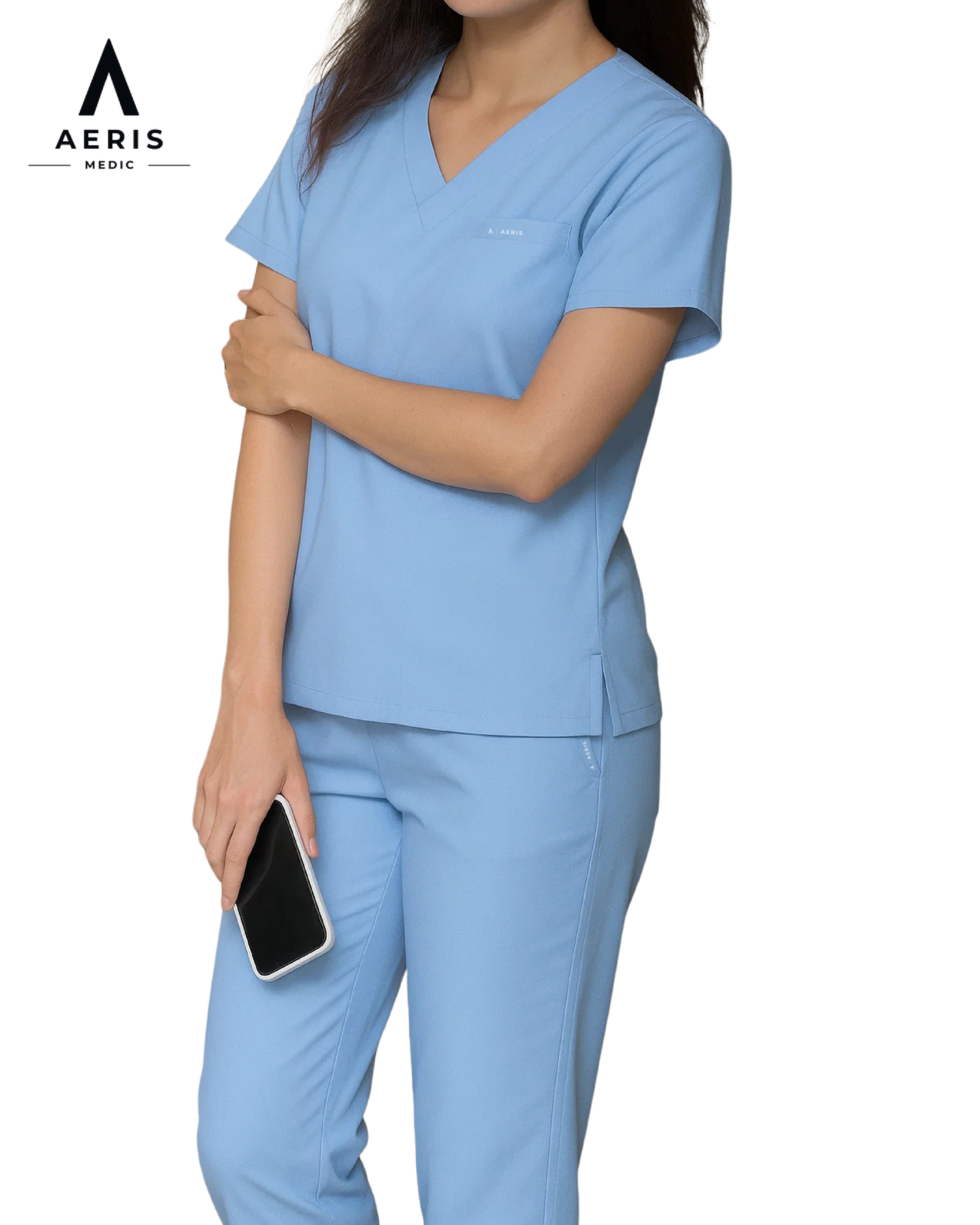 V Neck Scrub Light Blue