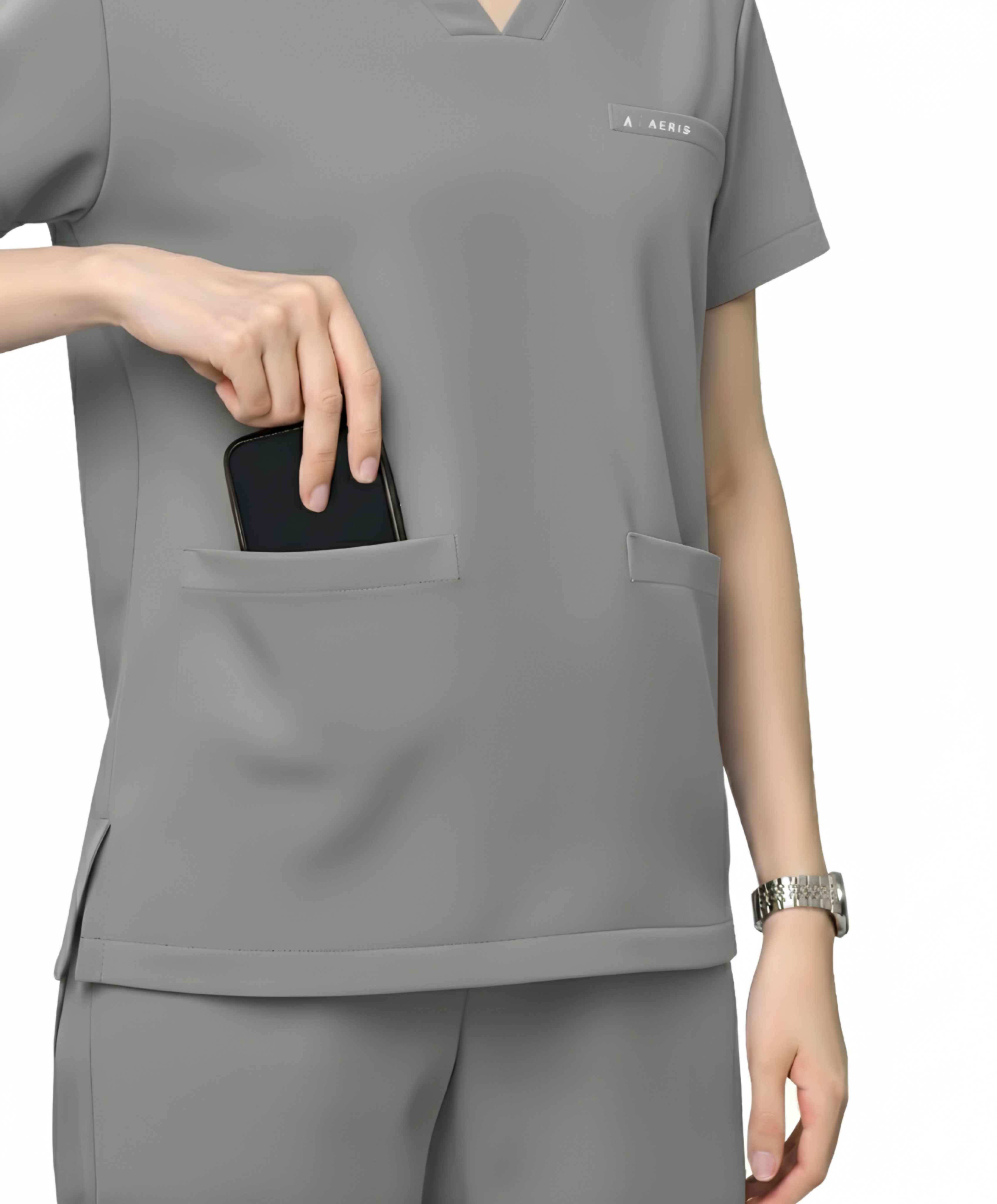 Classic Women's V-Neck Scrub - Grey