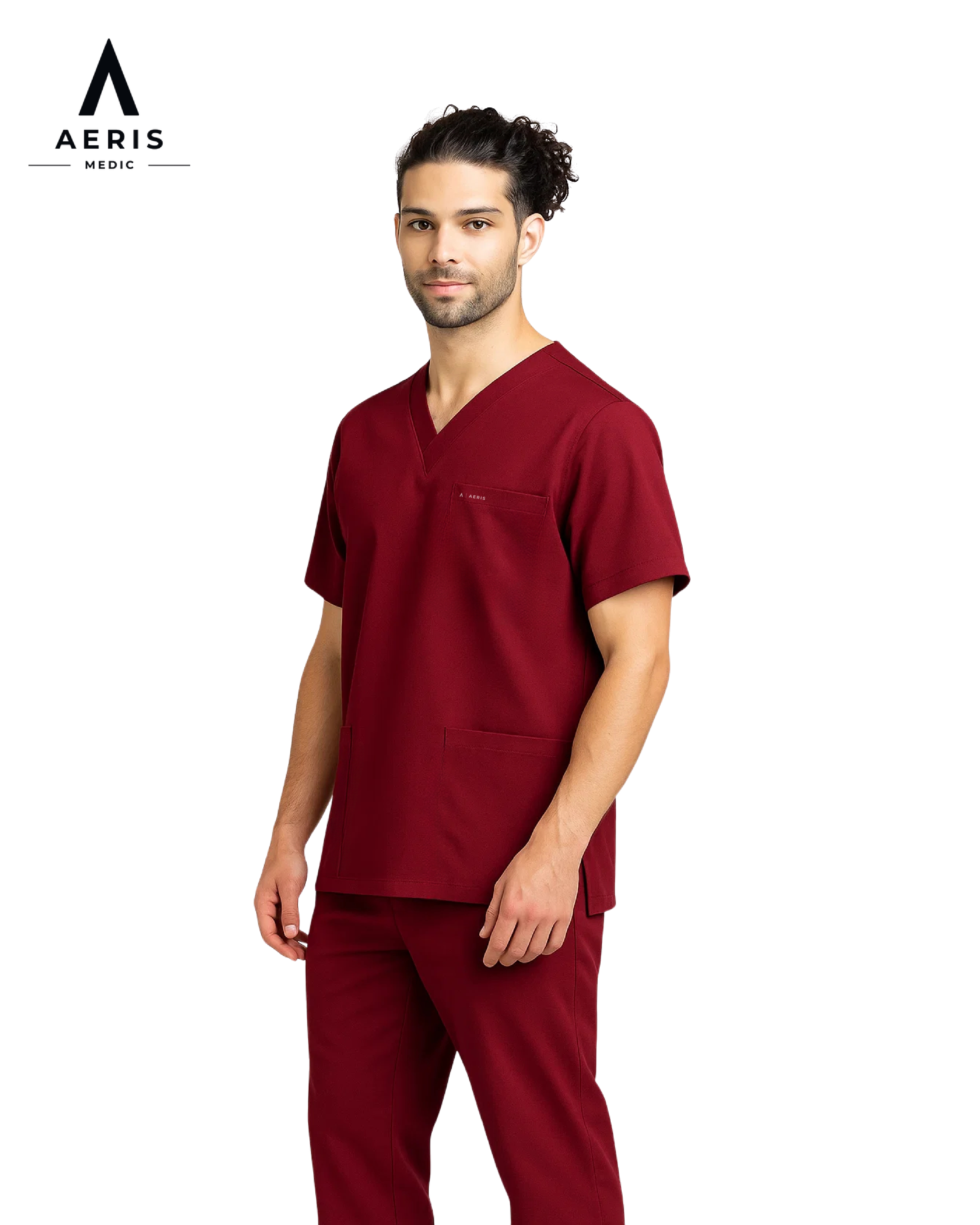 V Neck Scrub Burgundy