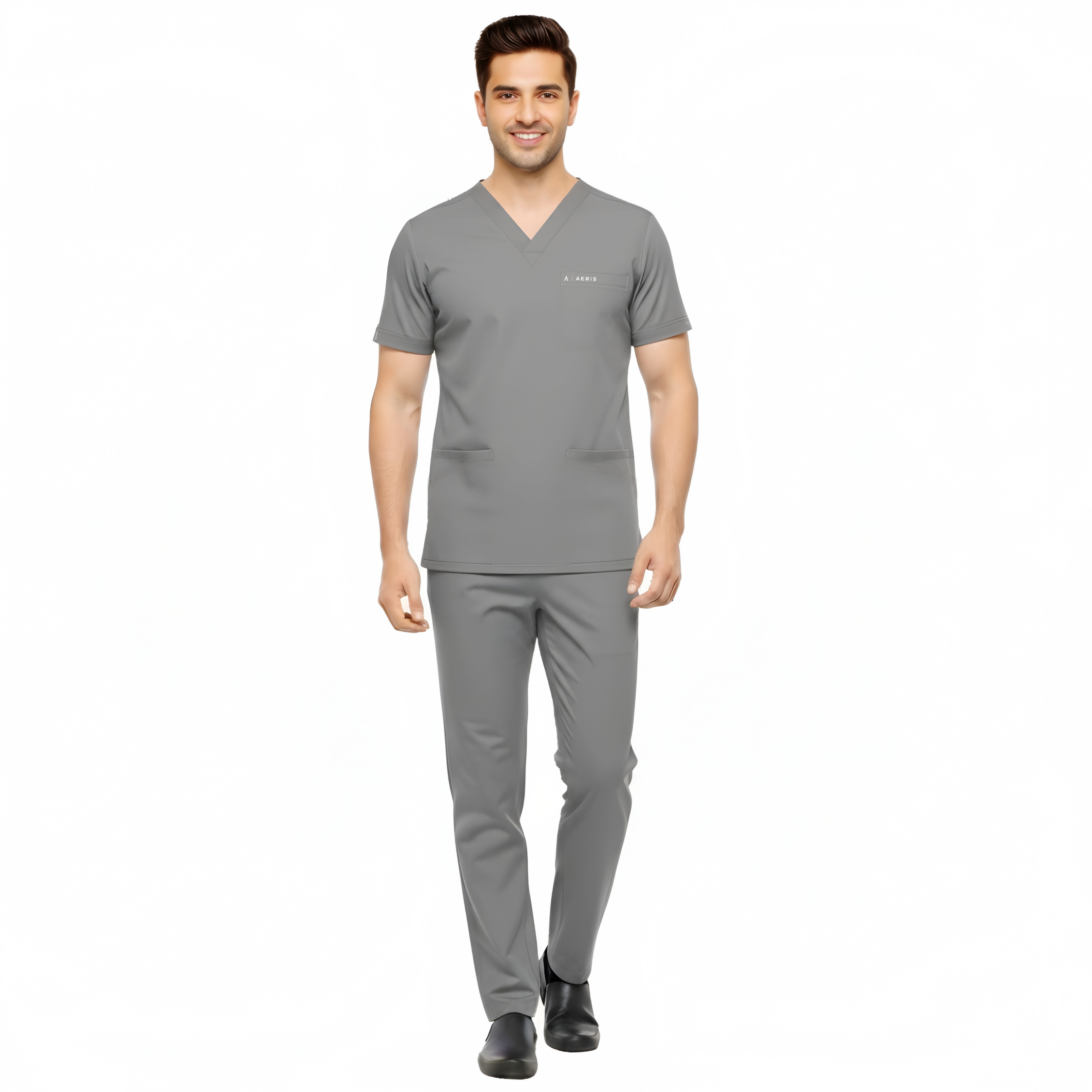 Classic Men's V-Neck Scrub - Grey