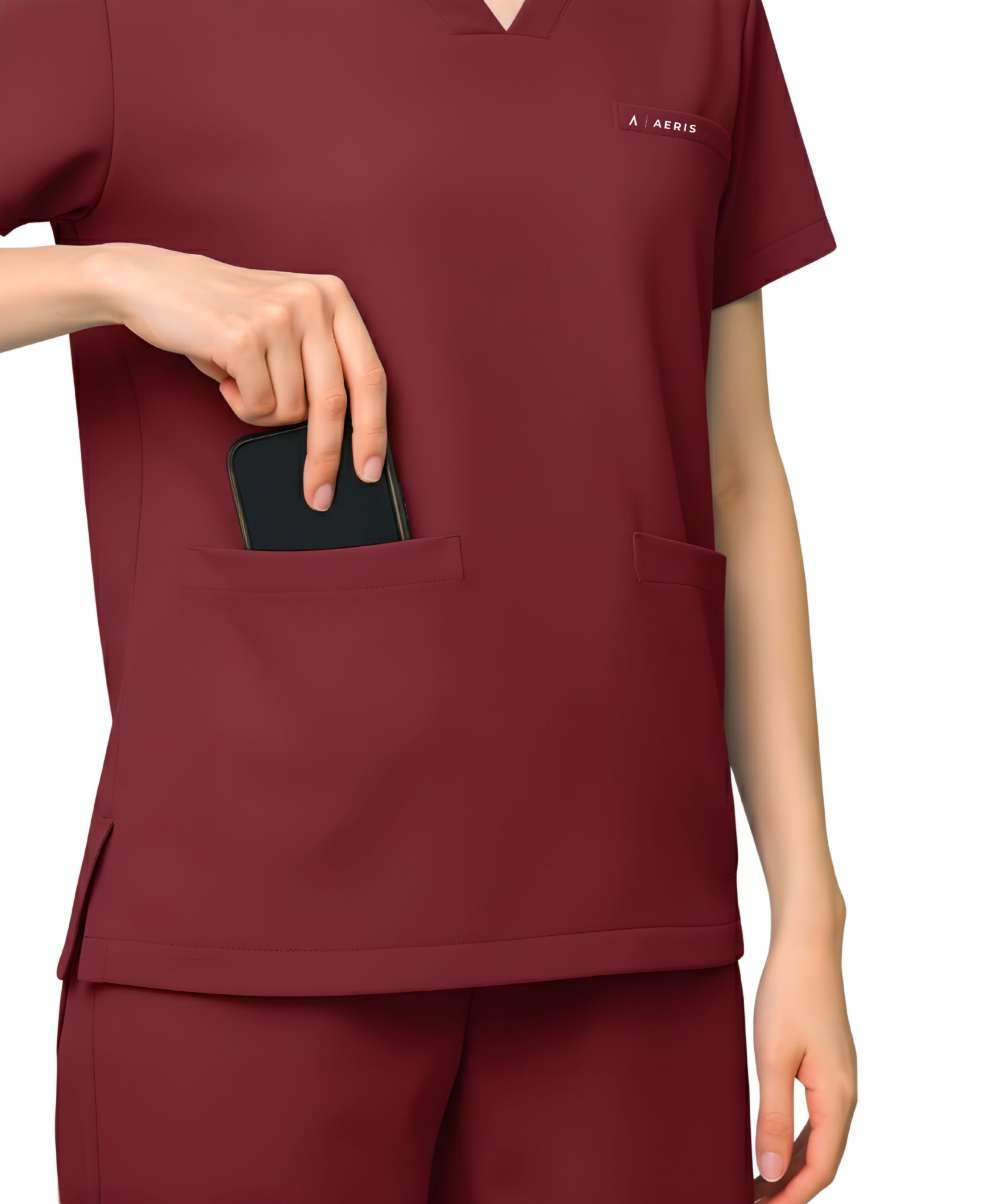 Classic Men's V-Neck Scrub - Maroon