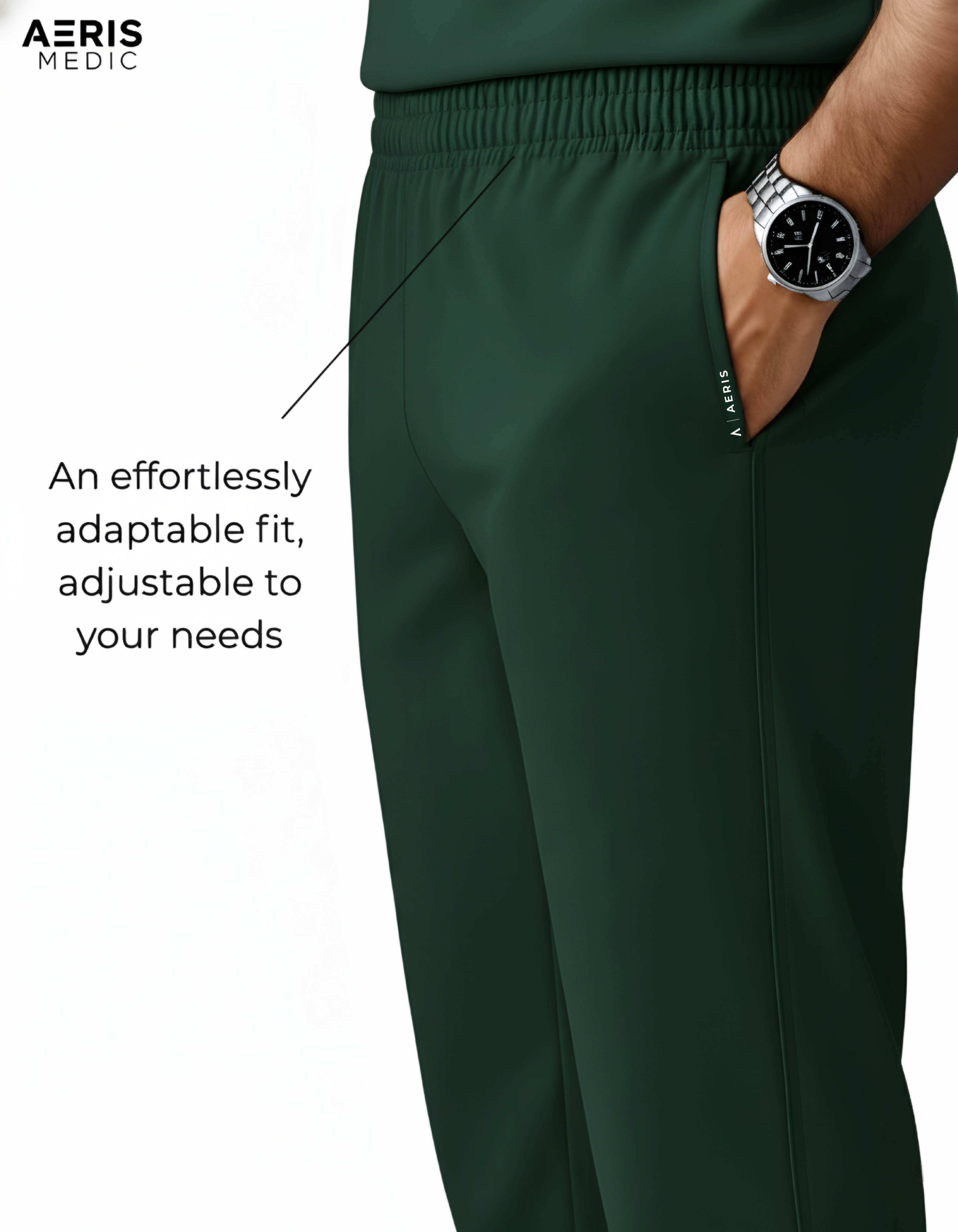 Classic Men's V-Neck Scrub - Bottle Green