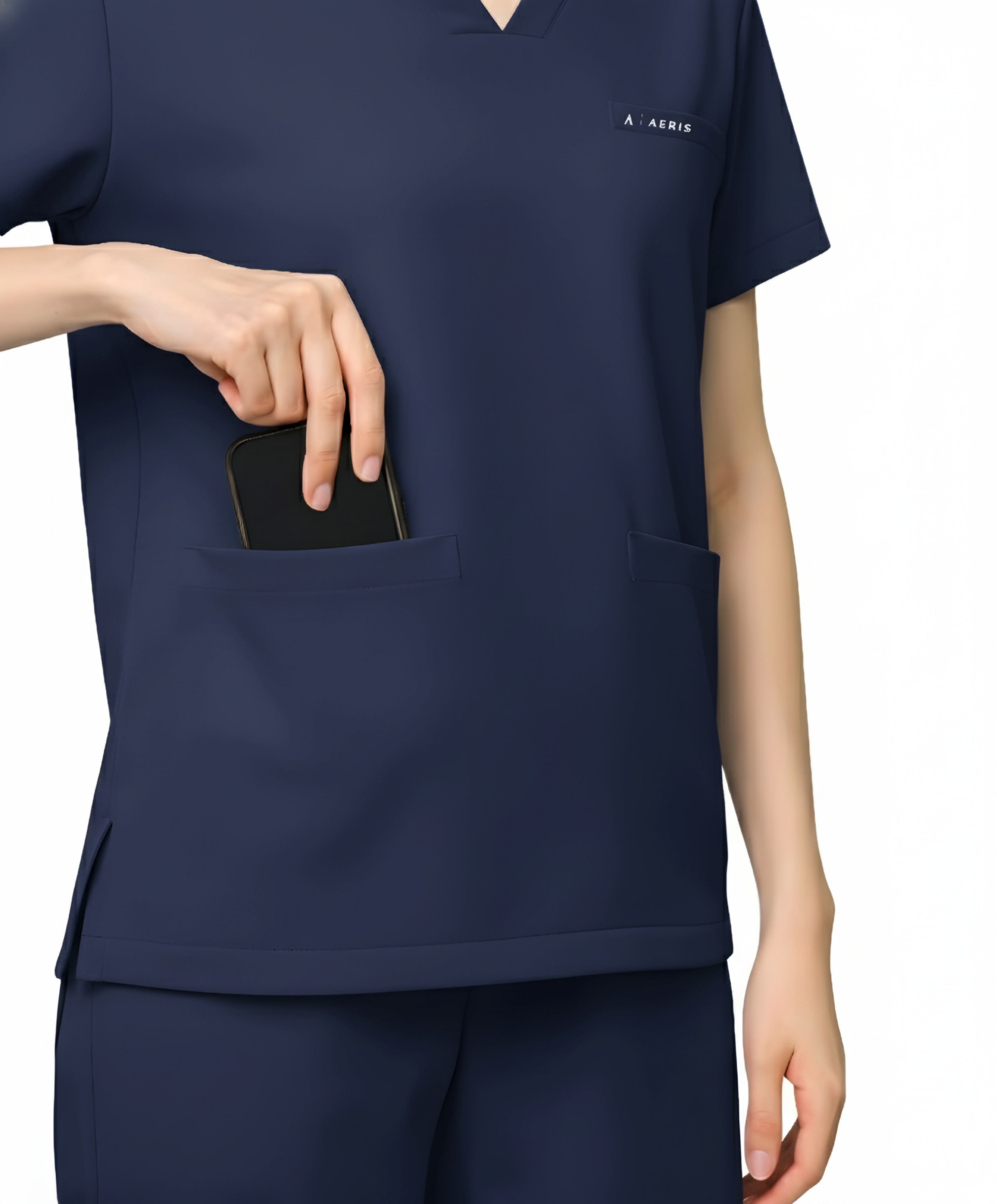 Classic Women's V-Neck Scrub - Navy Blue