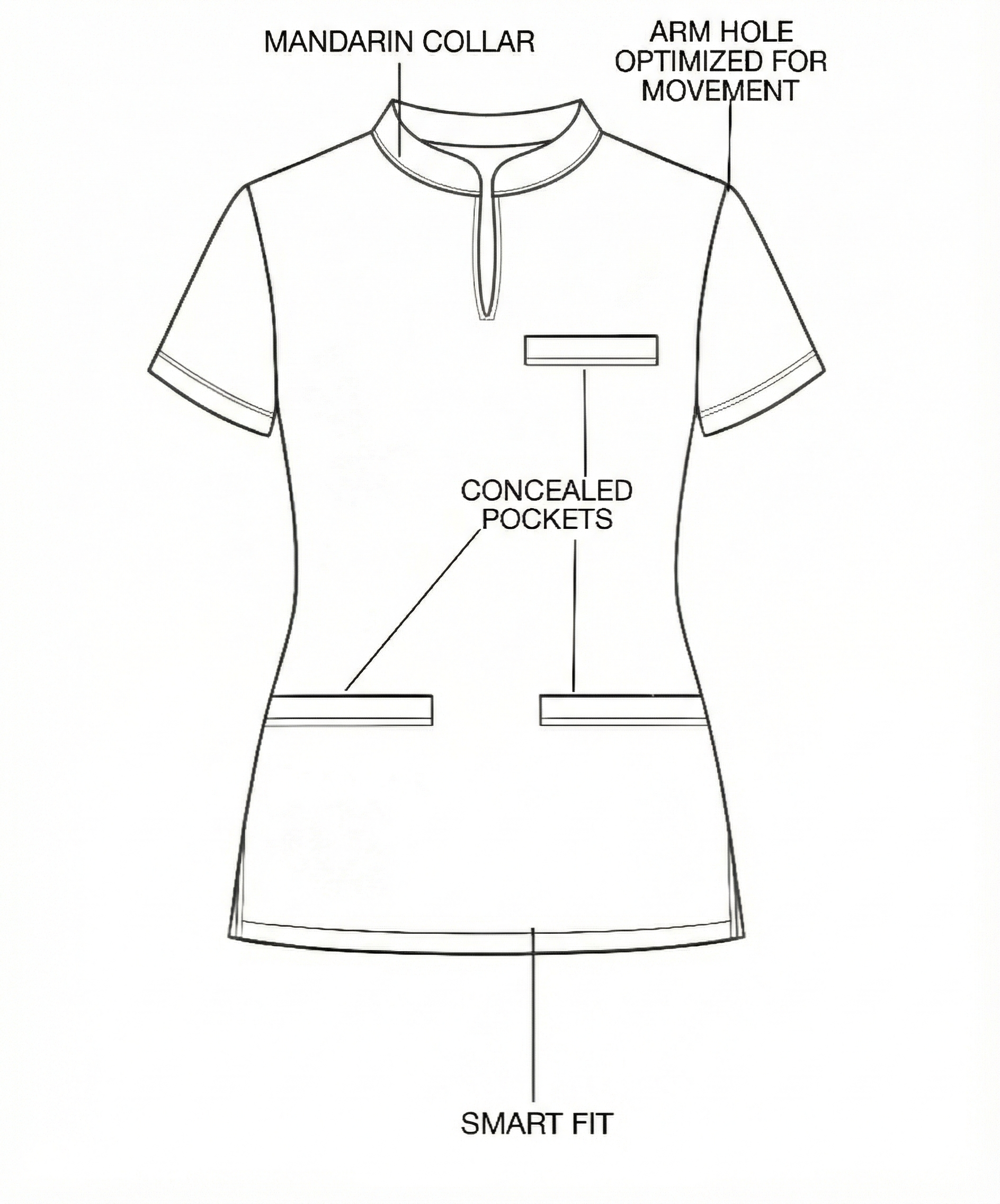 Classic Women's Round Neck Scrub - Black