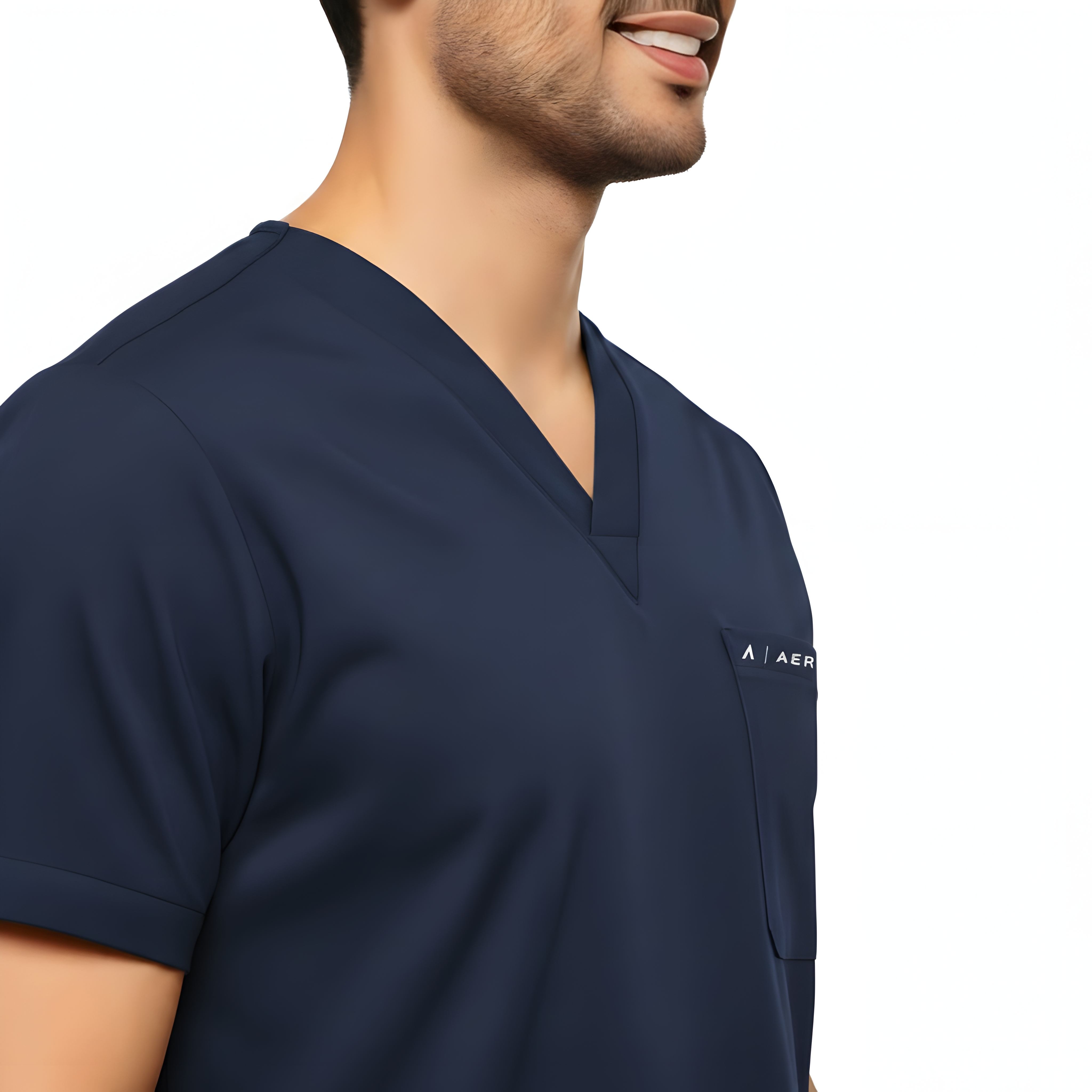 Classic Men's V-Neck Scrub - Navy Blue