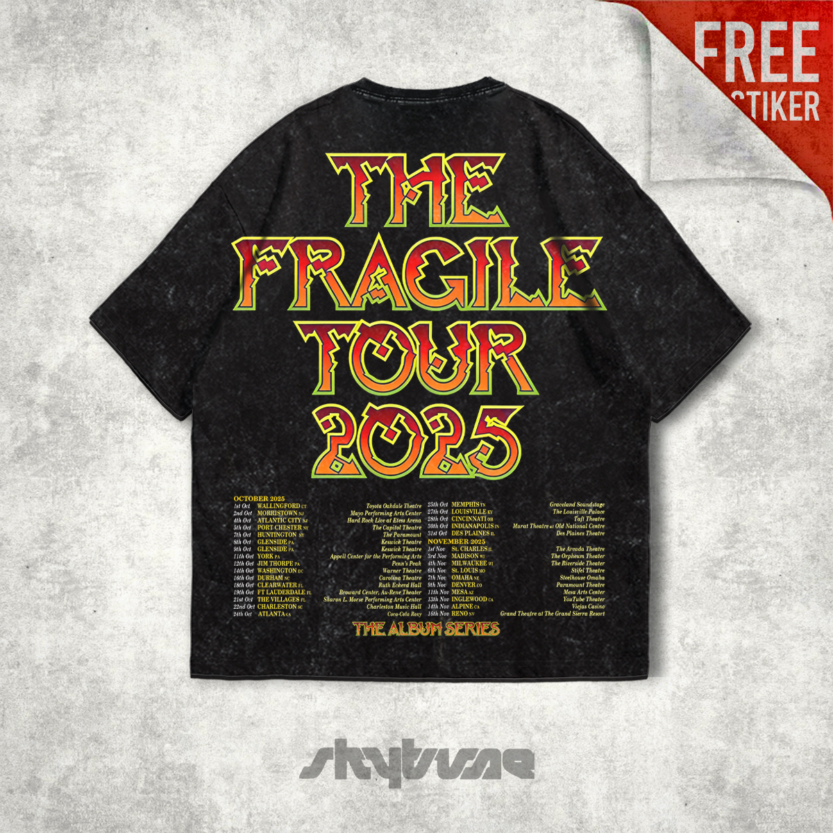 Yes Band The Fragile Tour Skull T-Shirt