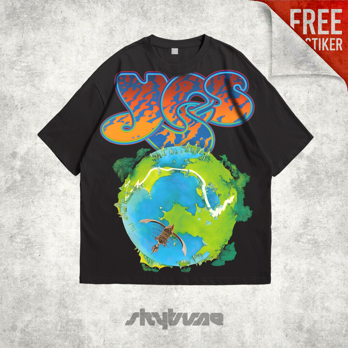 Yes Band The Fragile Tour Skull T-Shirt