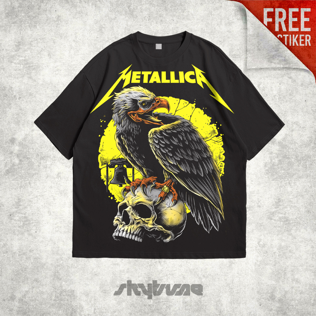 Eagle And Bone Bootleg Skull T-Shirt