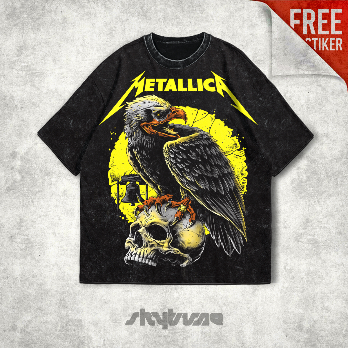 Eagle And Bone Bootleg Skull T-Shirt