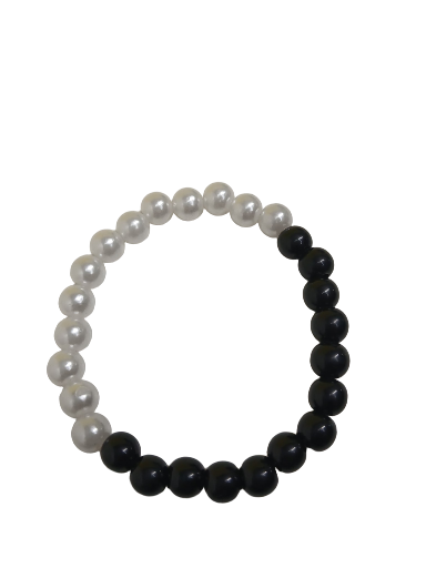 Black and White Beaded Bracelet