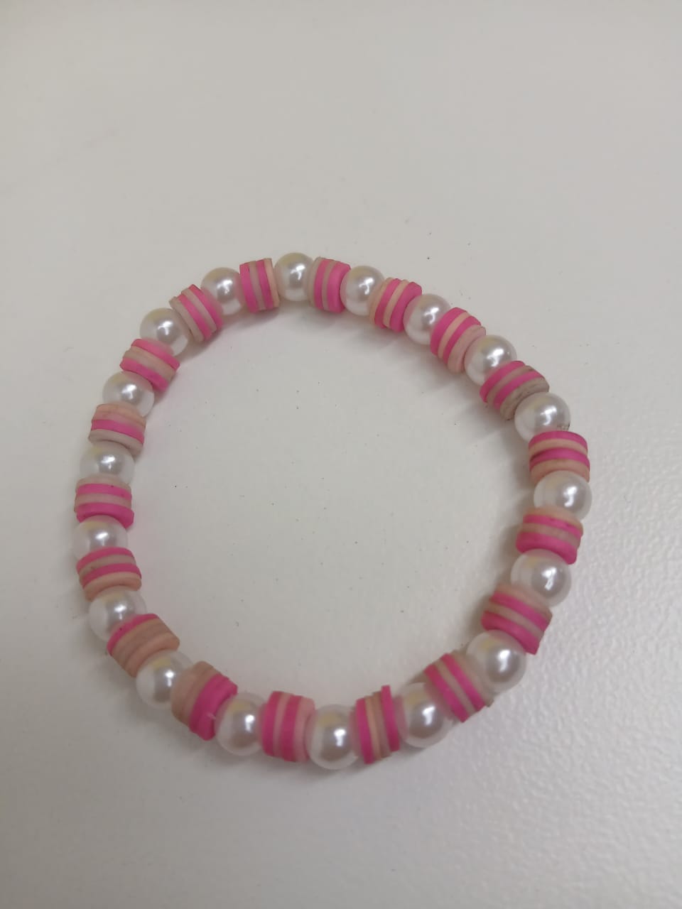 Pink & Pearl Beaded Bracelet