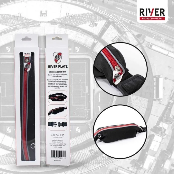 Riñonera con franja de River Plate
