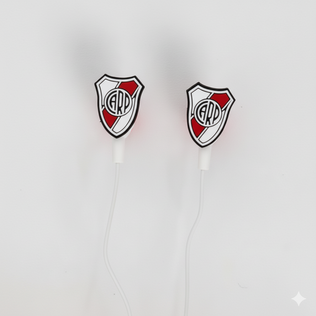 Auriculares con logo de River Plate
