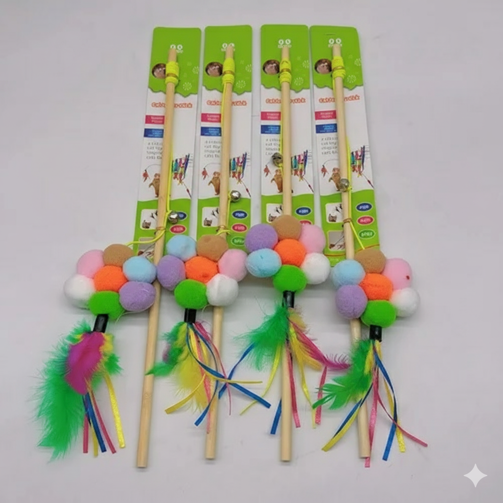 Juguete pompones interactivos para gatos